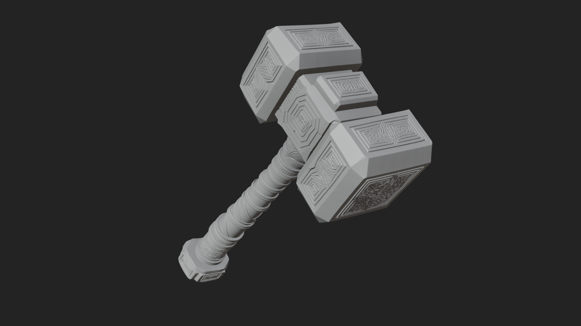 Block Head War Hammer Model Design 12 3D Print Model 3D Model