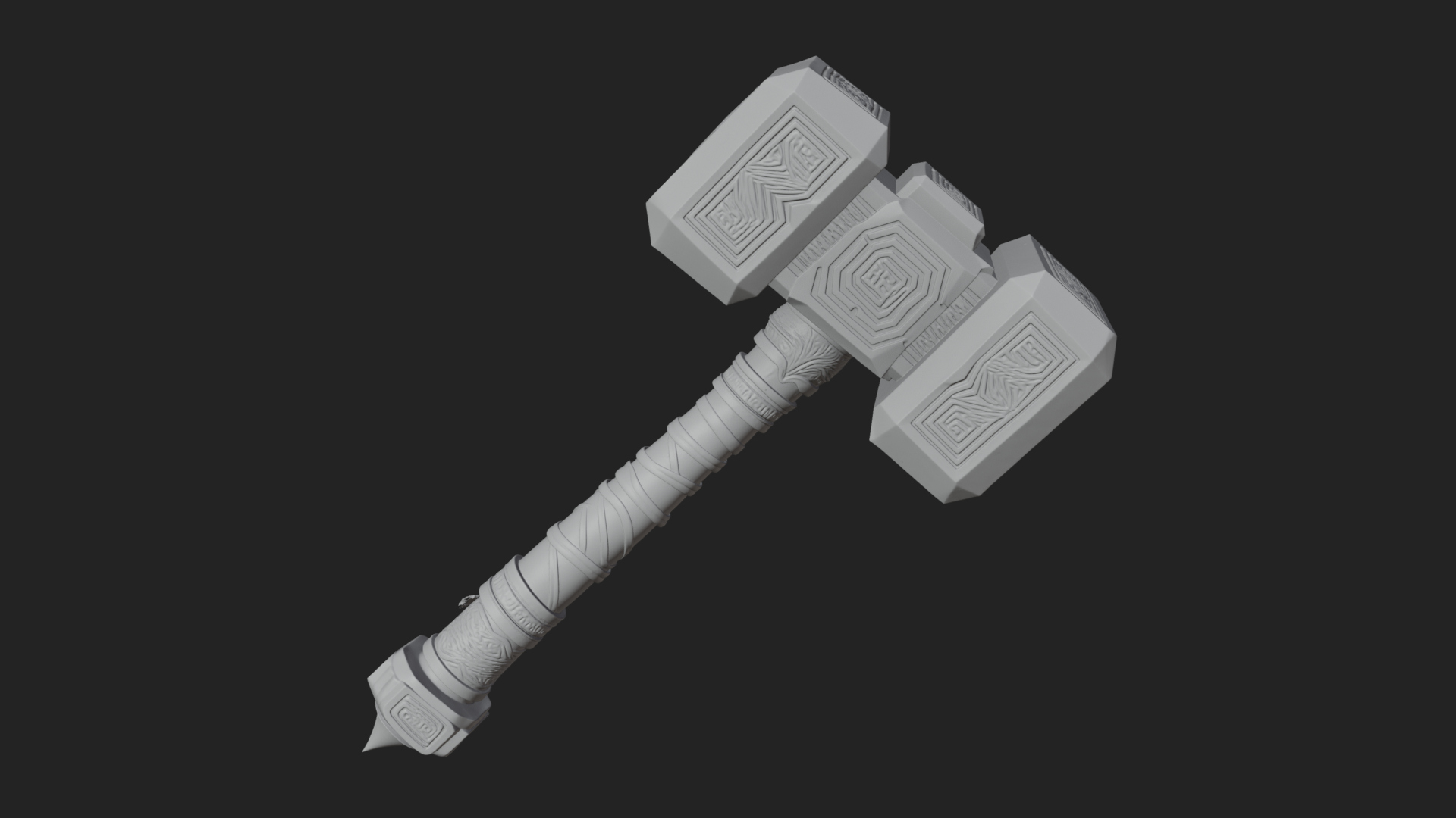 Block Head War Hammer Model Design 12 3D Print Model 3D Model