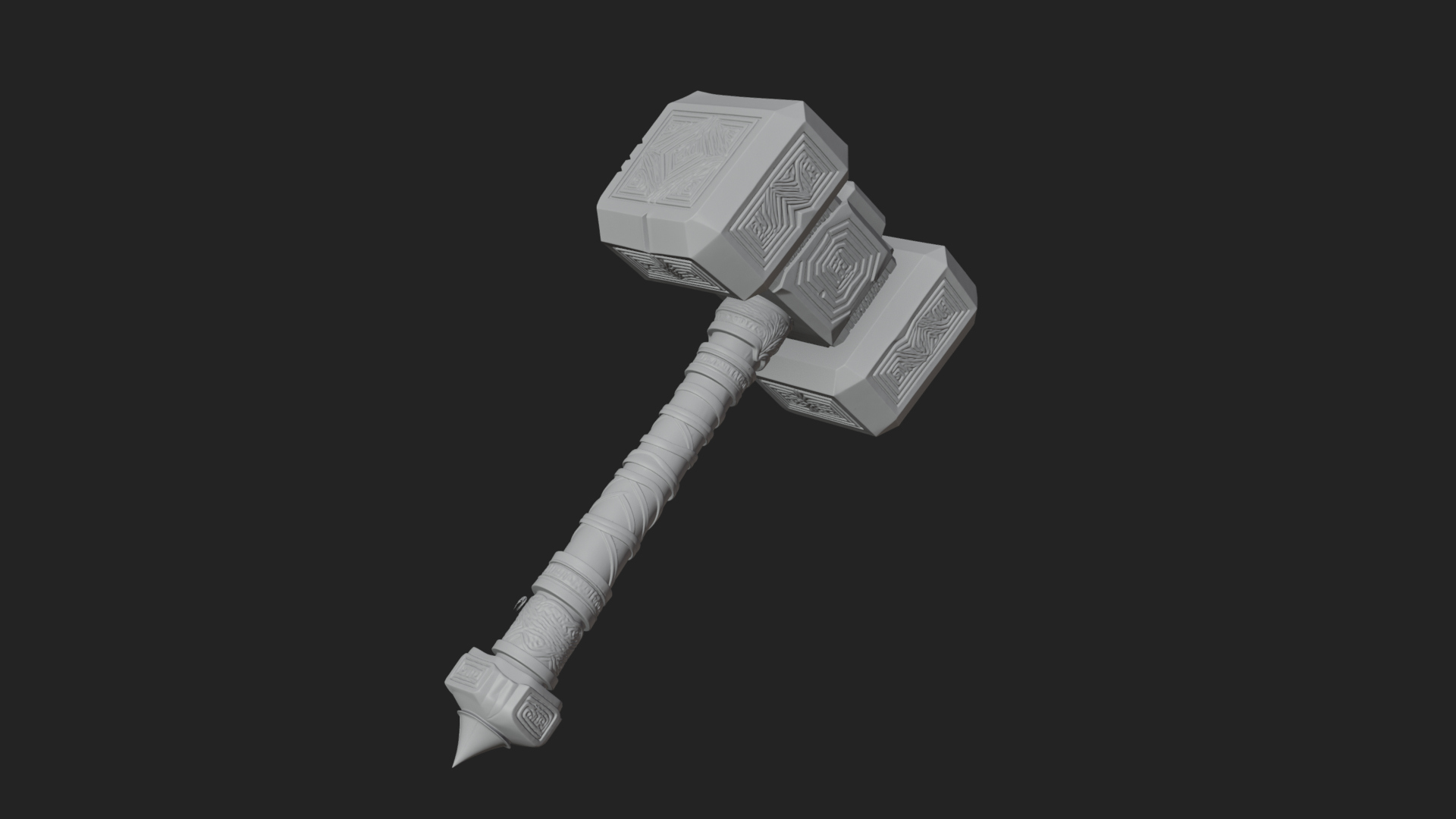 Block Head War Hammer Model Design 12 3D Print Model 3D Model