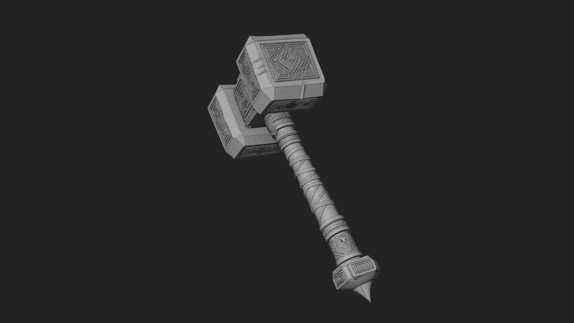 Block Head War Hammer Model Design 12 3D Print Model 3D Model