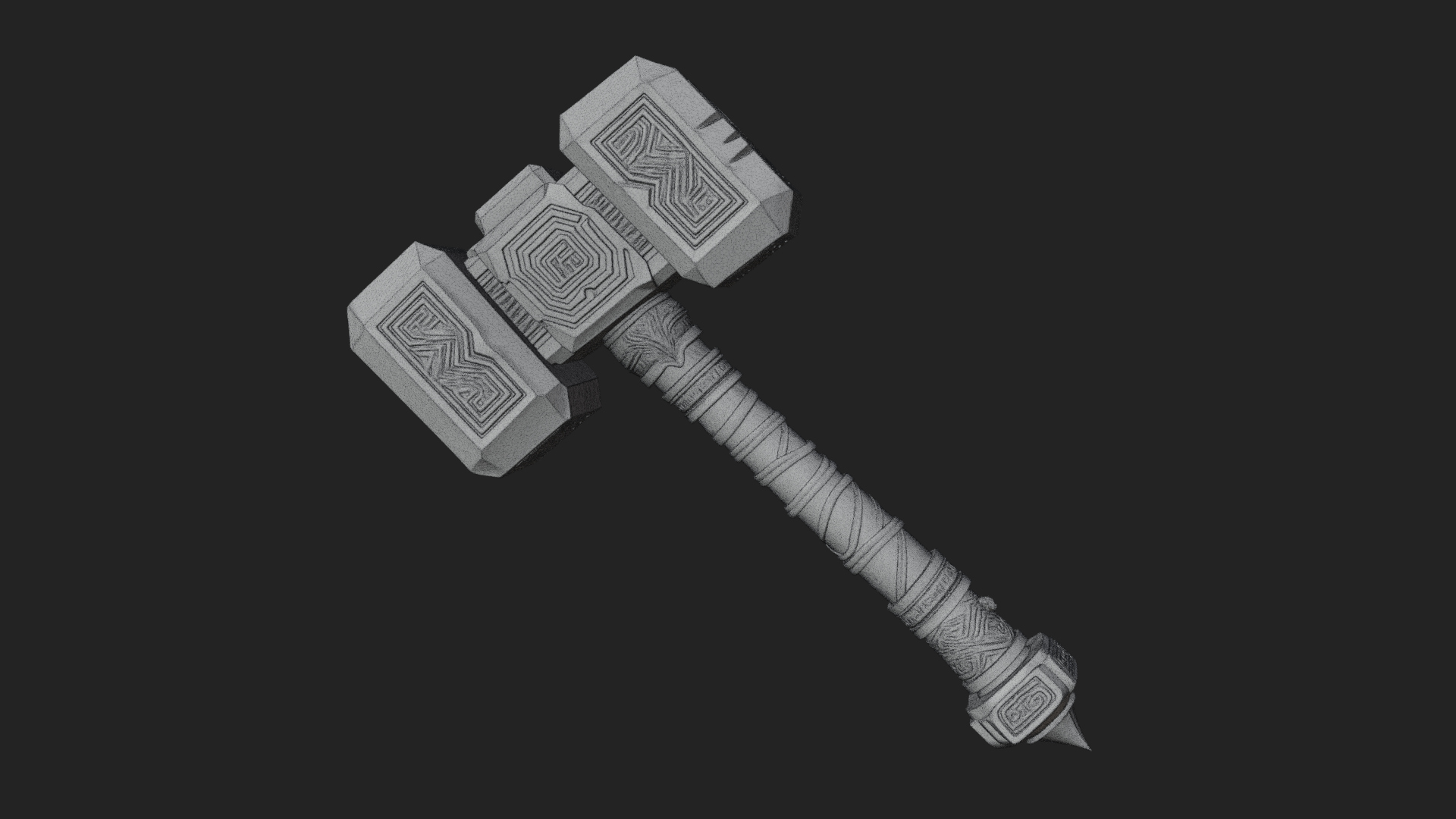 Block Head War Hammer Model Design 12 3D Print Model 3D Model