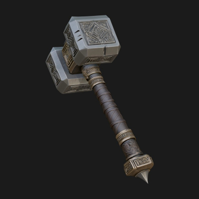 Block Head War Hammer Model Design 12 3D Print Model