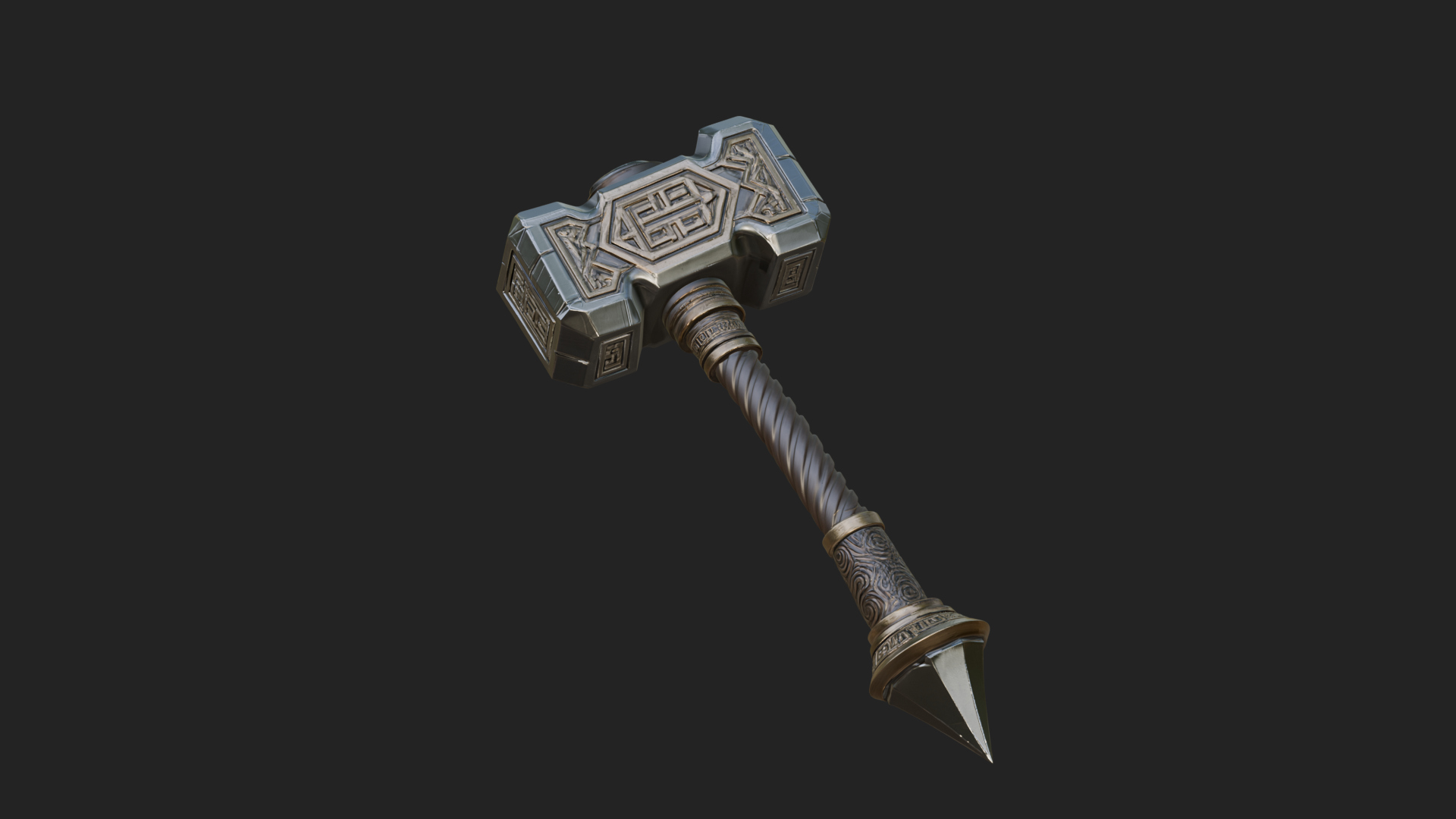Block Head War Hammer Model Design 13 3D Print Model 3D Model
