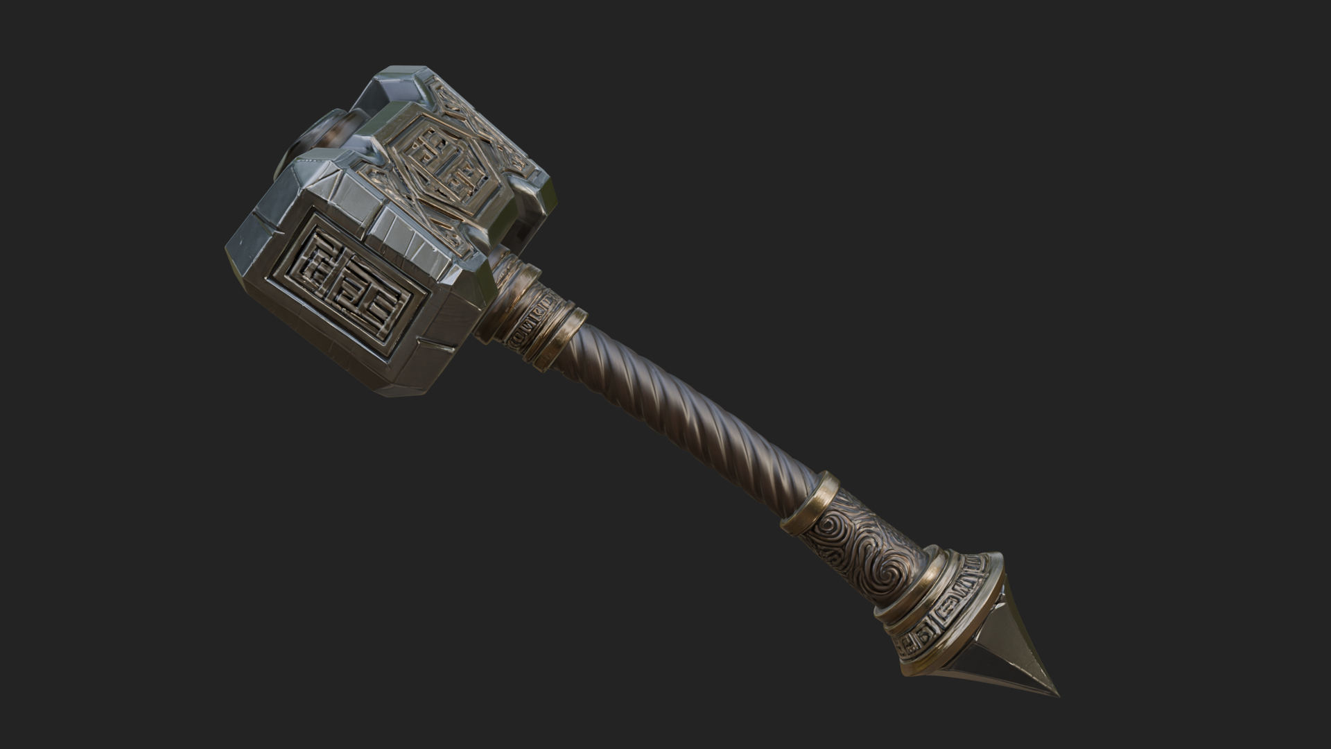 Block Head War Hammer Model Design 13 3D Print Model 3D Model