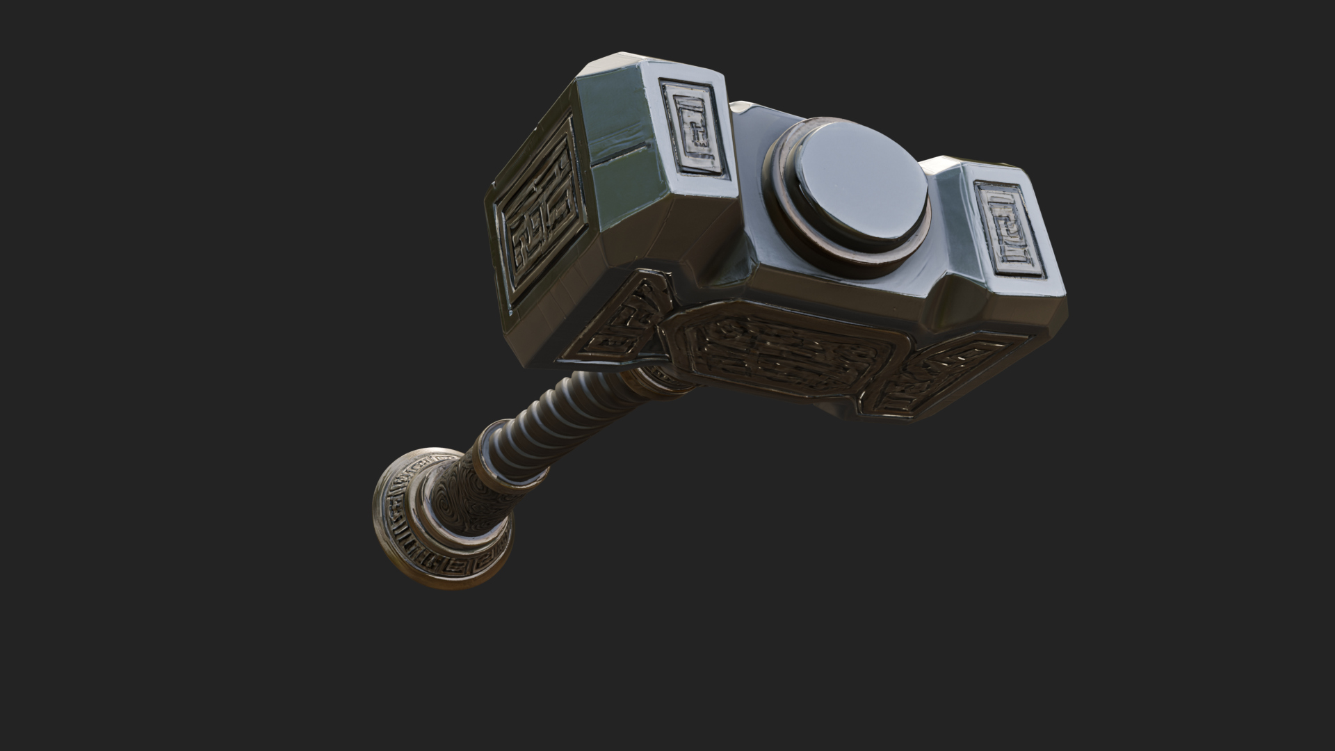 Block Head War Hammer Model Design 13 3D Print Model 3D Model