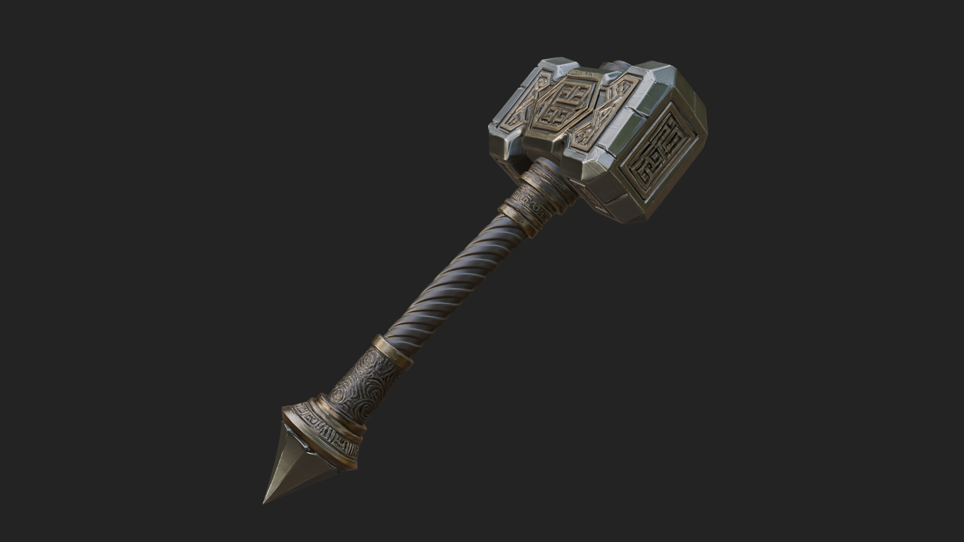 Block Head War Hammer Model Design 13 3D Print Model 3D Model