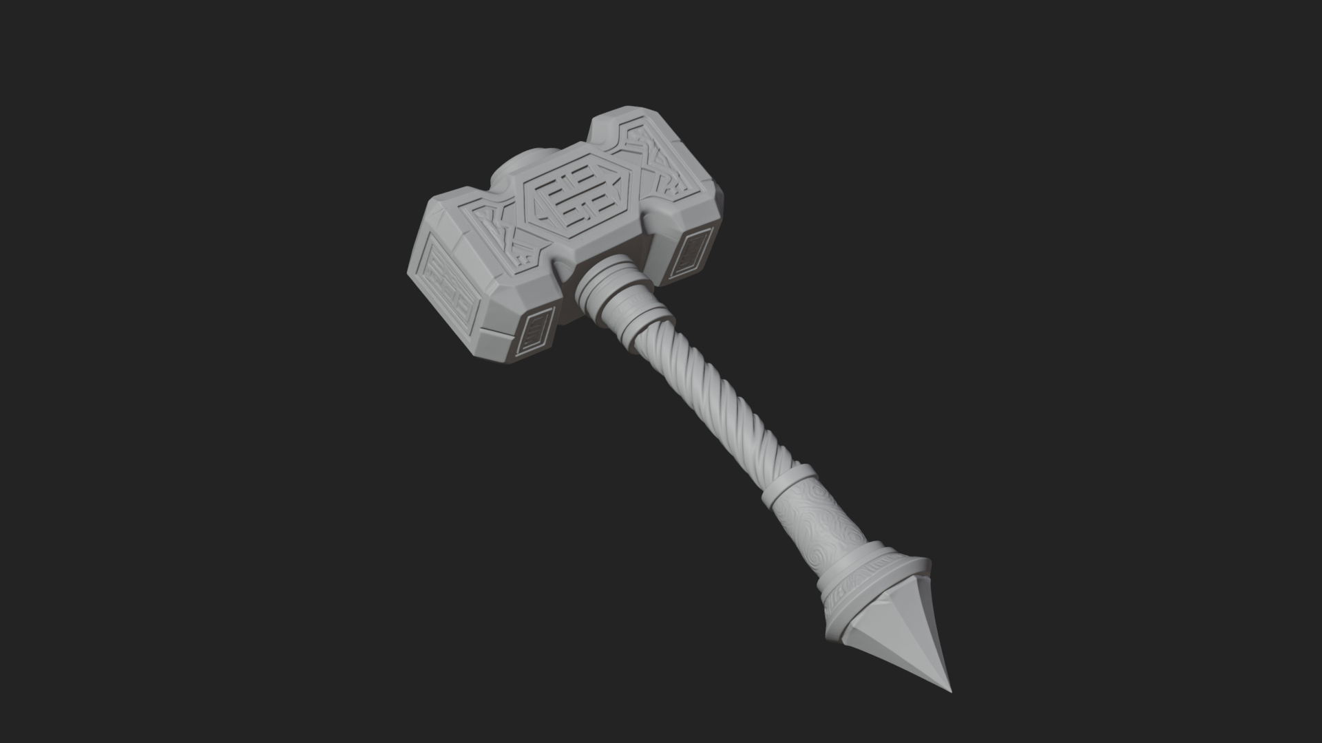 Block Head War Hammer Model Design 13 3D Print Model 3D Model
