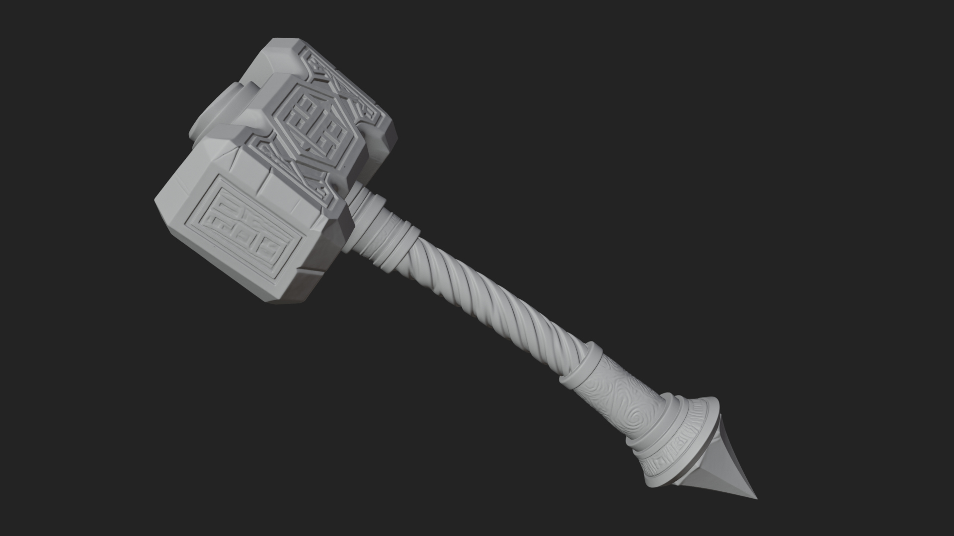 Block Head War Hammer Model Design 13 3D Print Model 3D Model