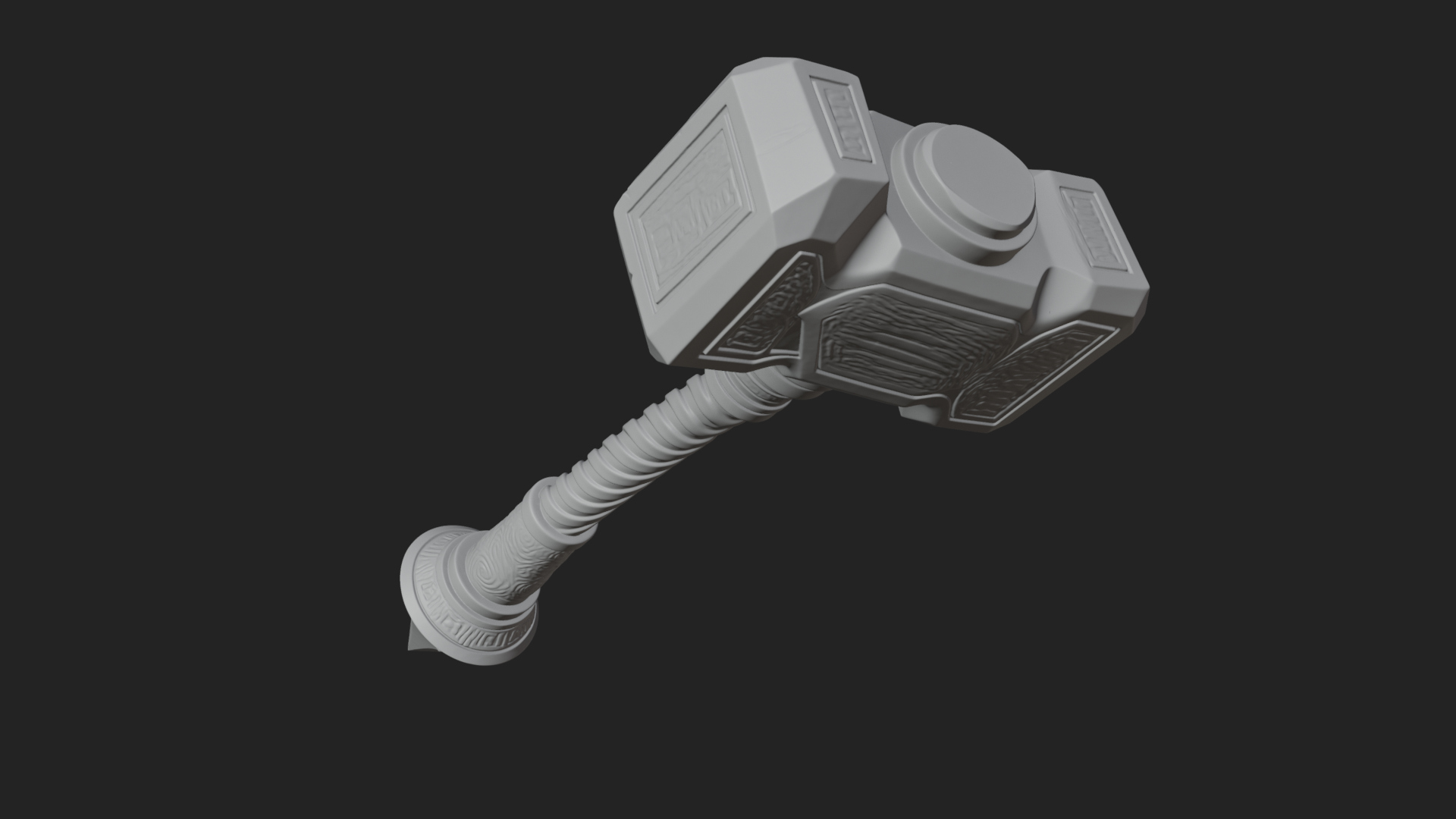 Block Head War Hammer Model Design 13 3D Print Model 3D Model