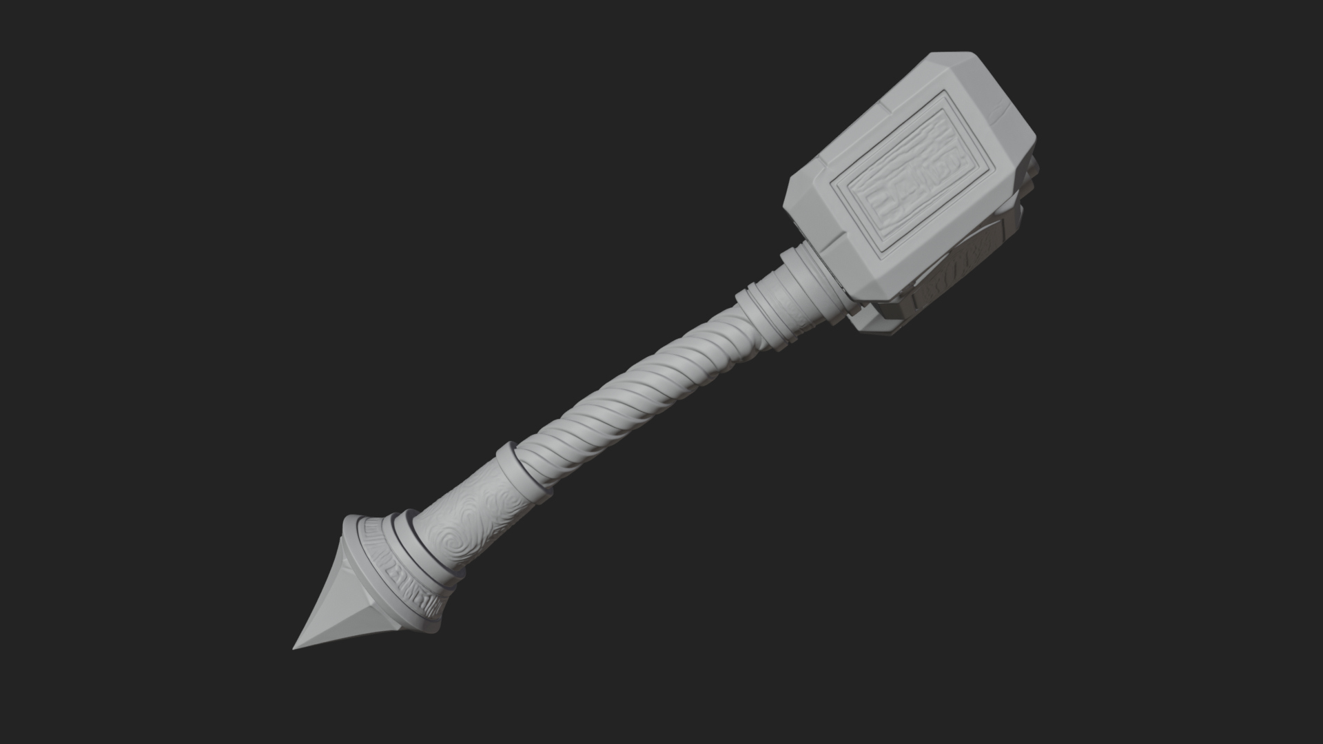 Block Head War Hammer Model Design 13 3D Print Model 3D Model
