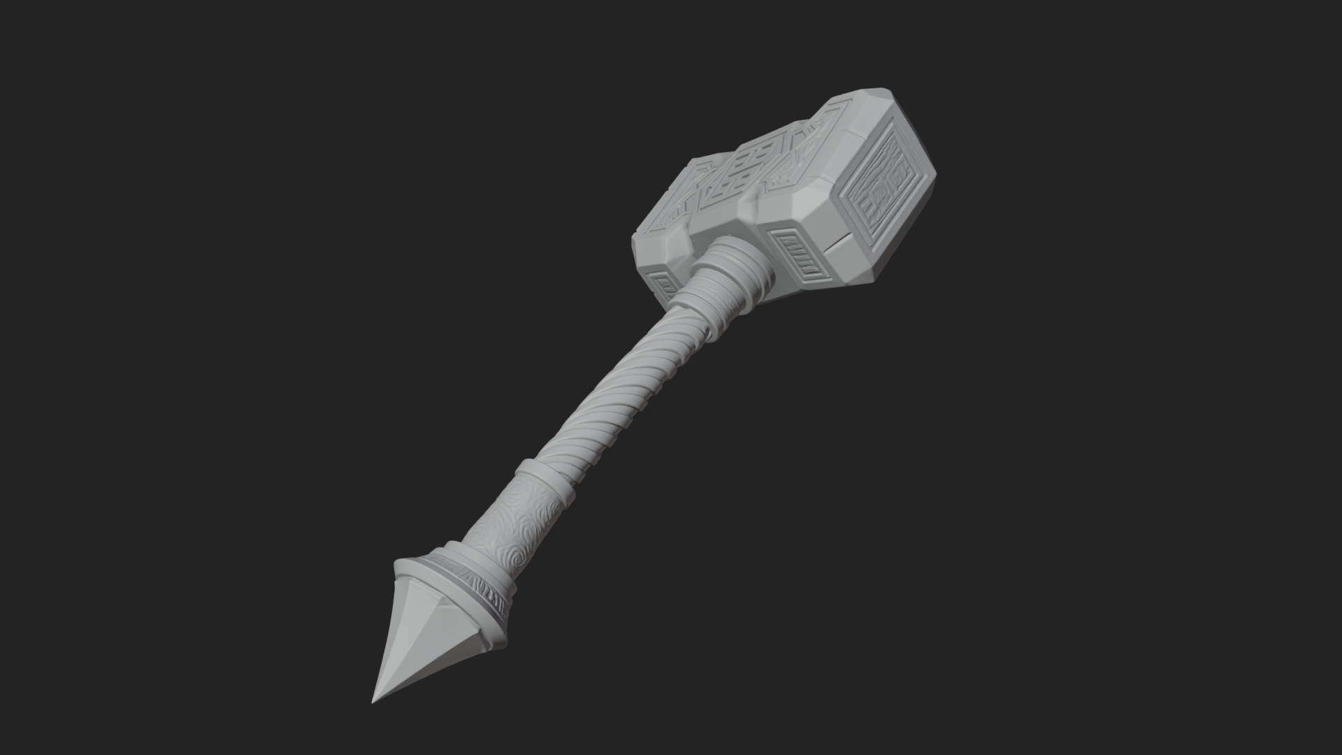 Block Head War Hammer Model Design 13 3D Print Model 3D Model
