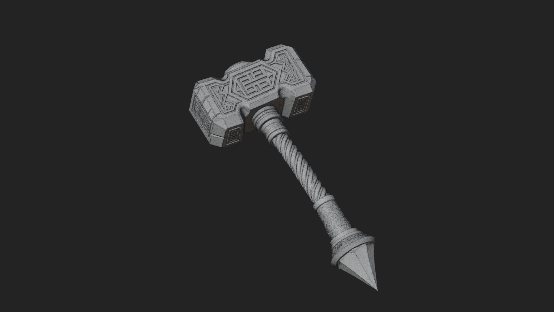 Block Head War Hammer Model Design 13 3D Print Model 3D Model