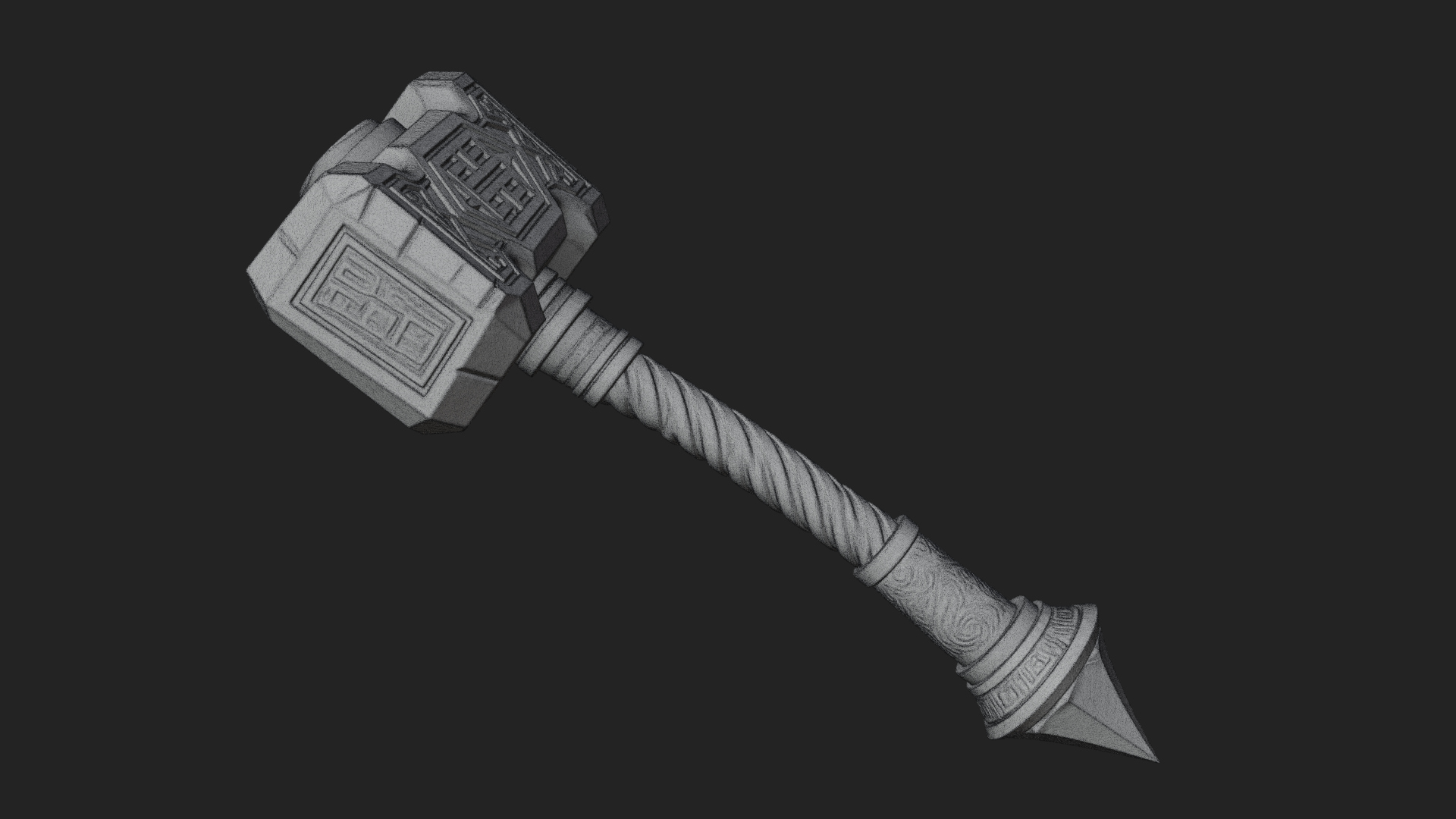 Block Head War Hammer Model Design 13 3D Print Model 3D Model