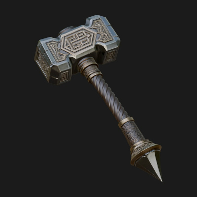 Block Head War Hammer Model Design 13 3D Print Model