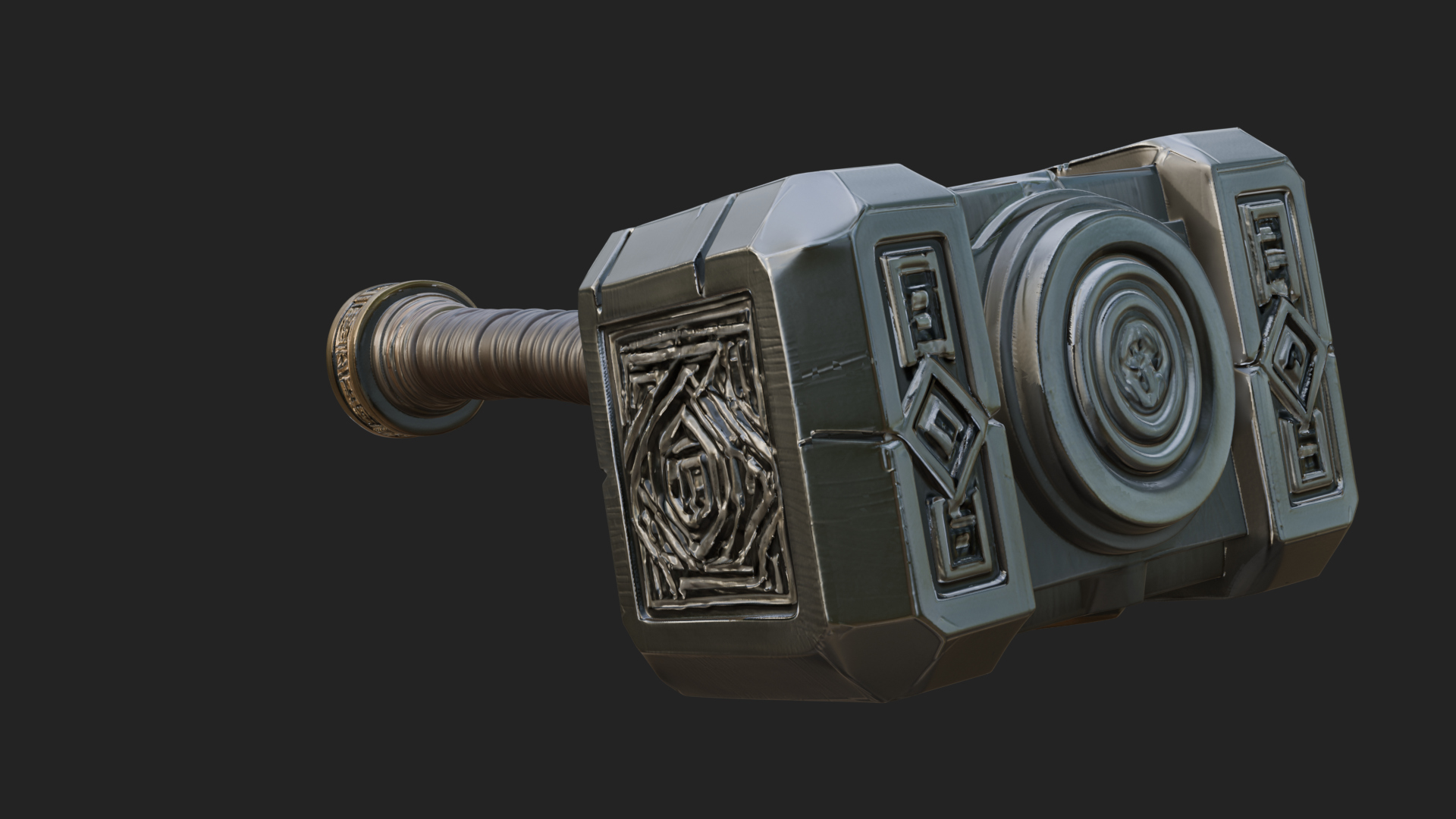 Block Head War Hammer Model Design 14 3D Print Model 3D Model