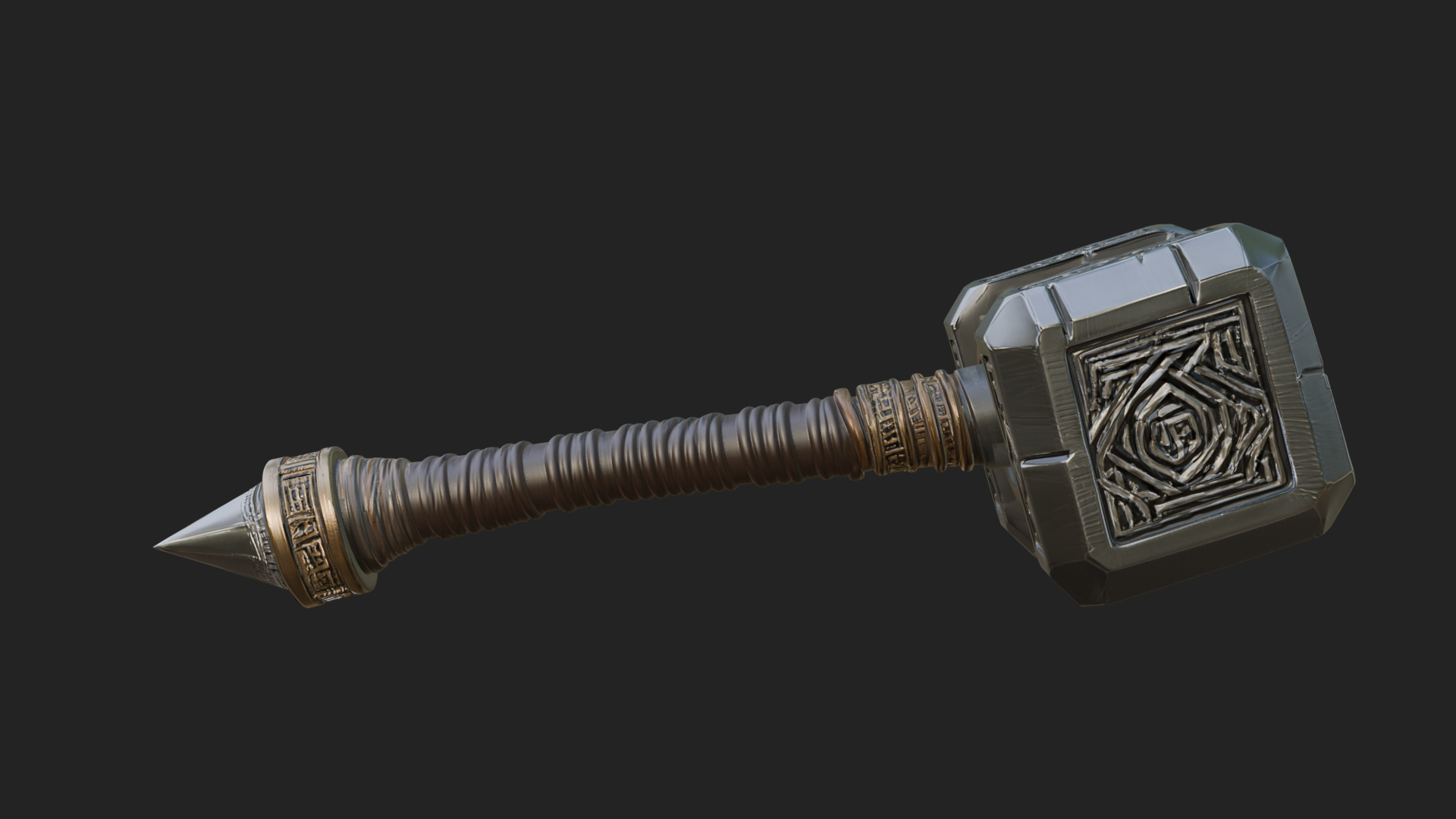 Block Head War Hammer Model Design 14 3D Print Model 3D Model