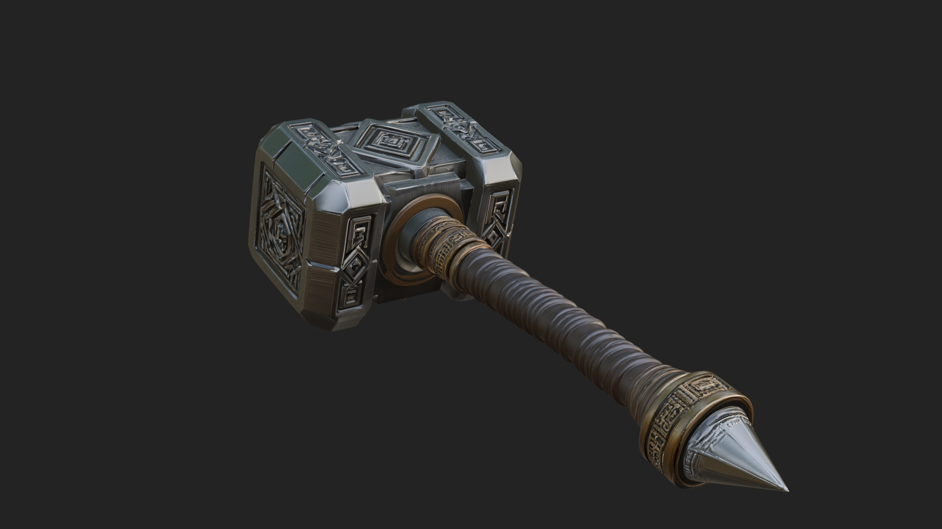 Block Head War Hammer Model Design 14 3D Print Model 3D Model
