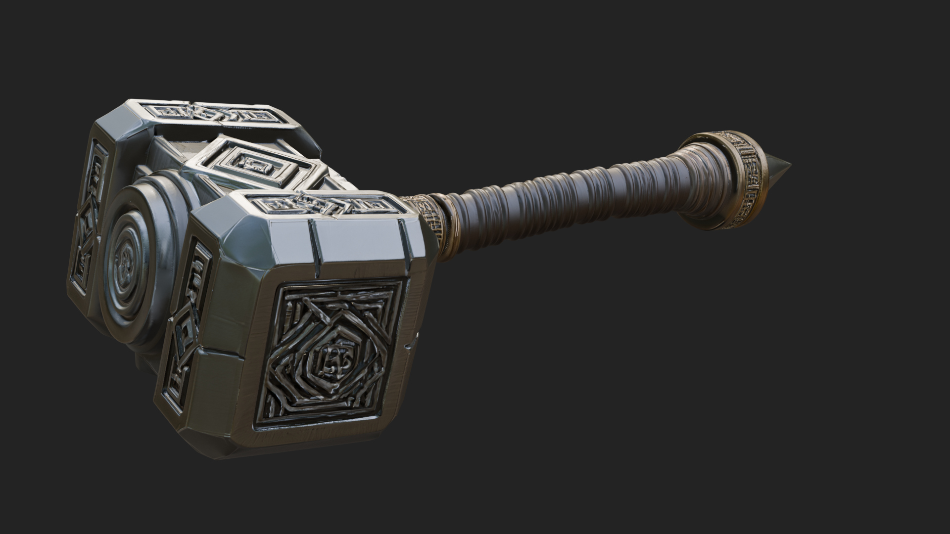 Block Head War Hammer Model Design 14 3D Print Model 3D Model