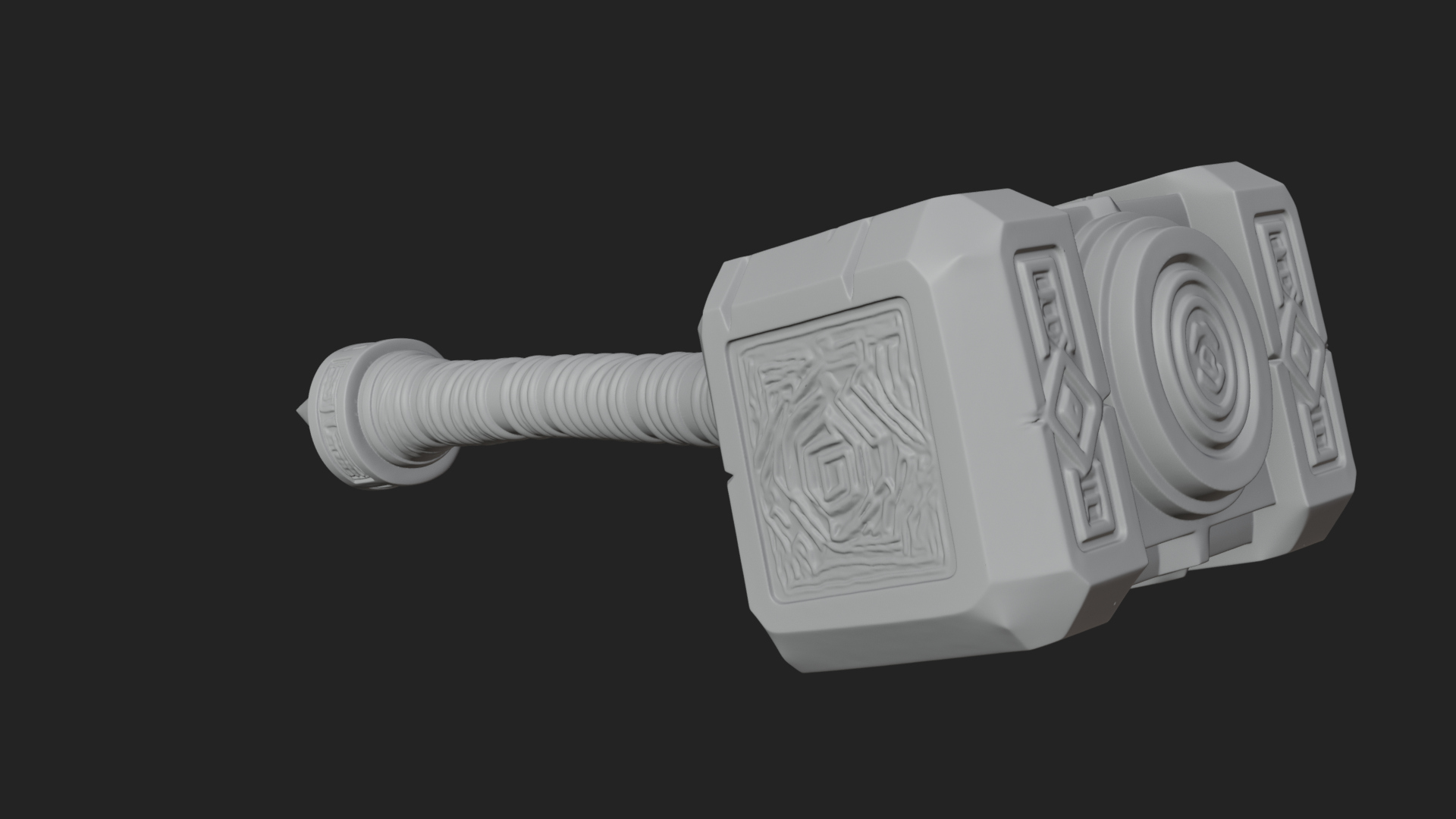 Block Head War Hammer Model Design 14 3D Print Model 3D Model