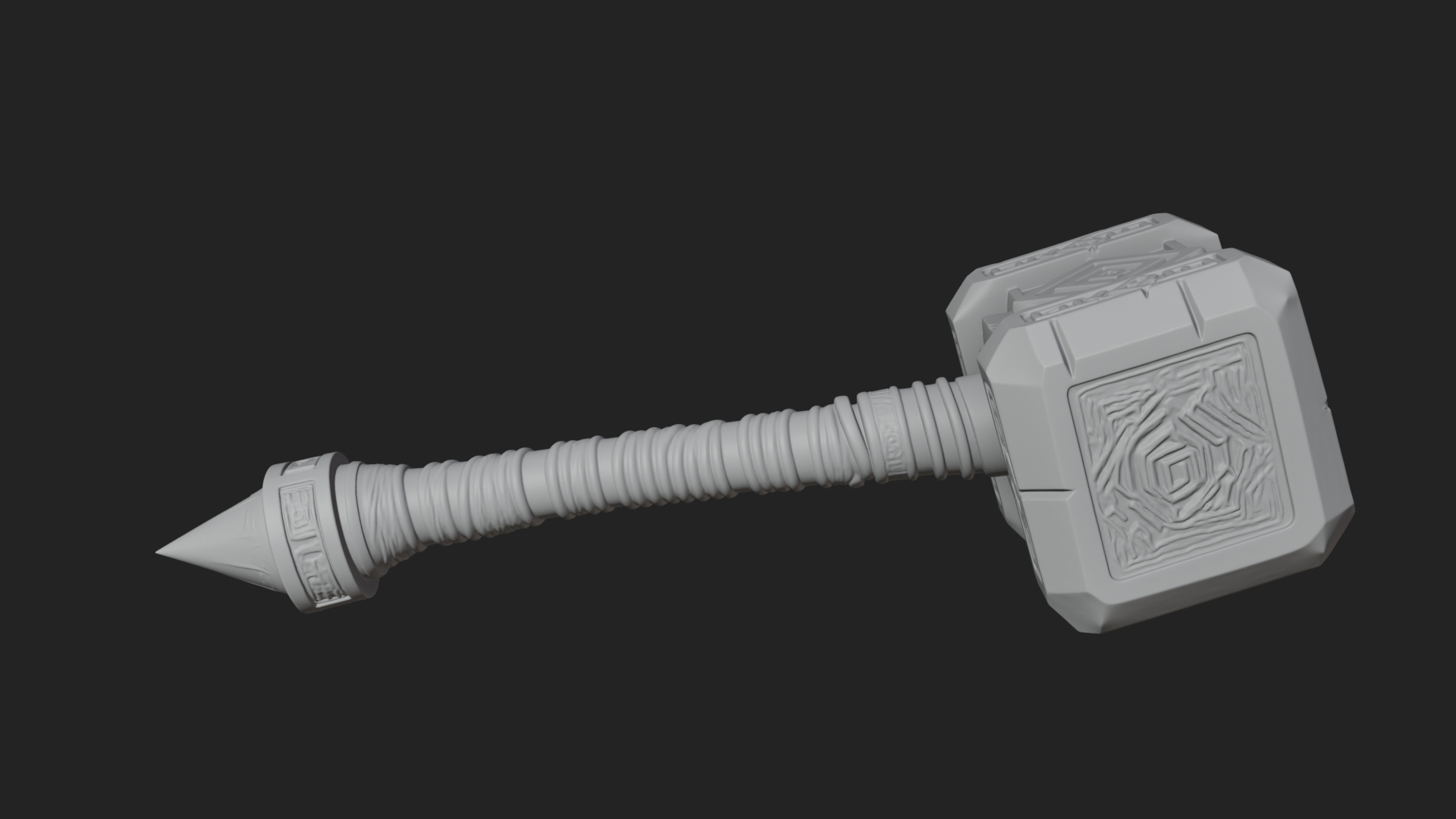 Block Head War Hammer Model Design 14 3D Print Model 3D Model