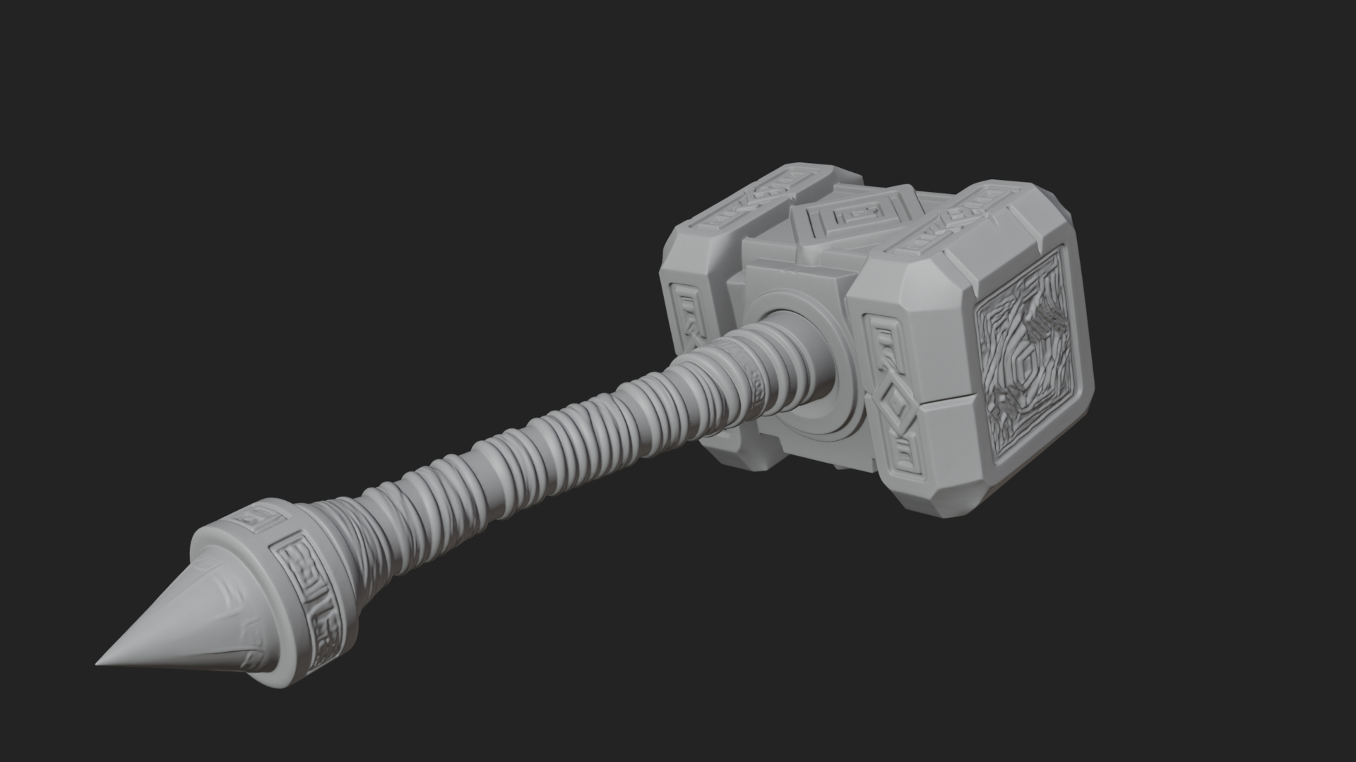 Block Head War Hammer Model Design 14 3D Print Model 3D Model