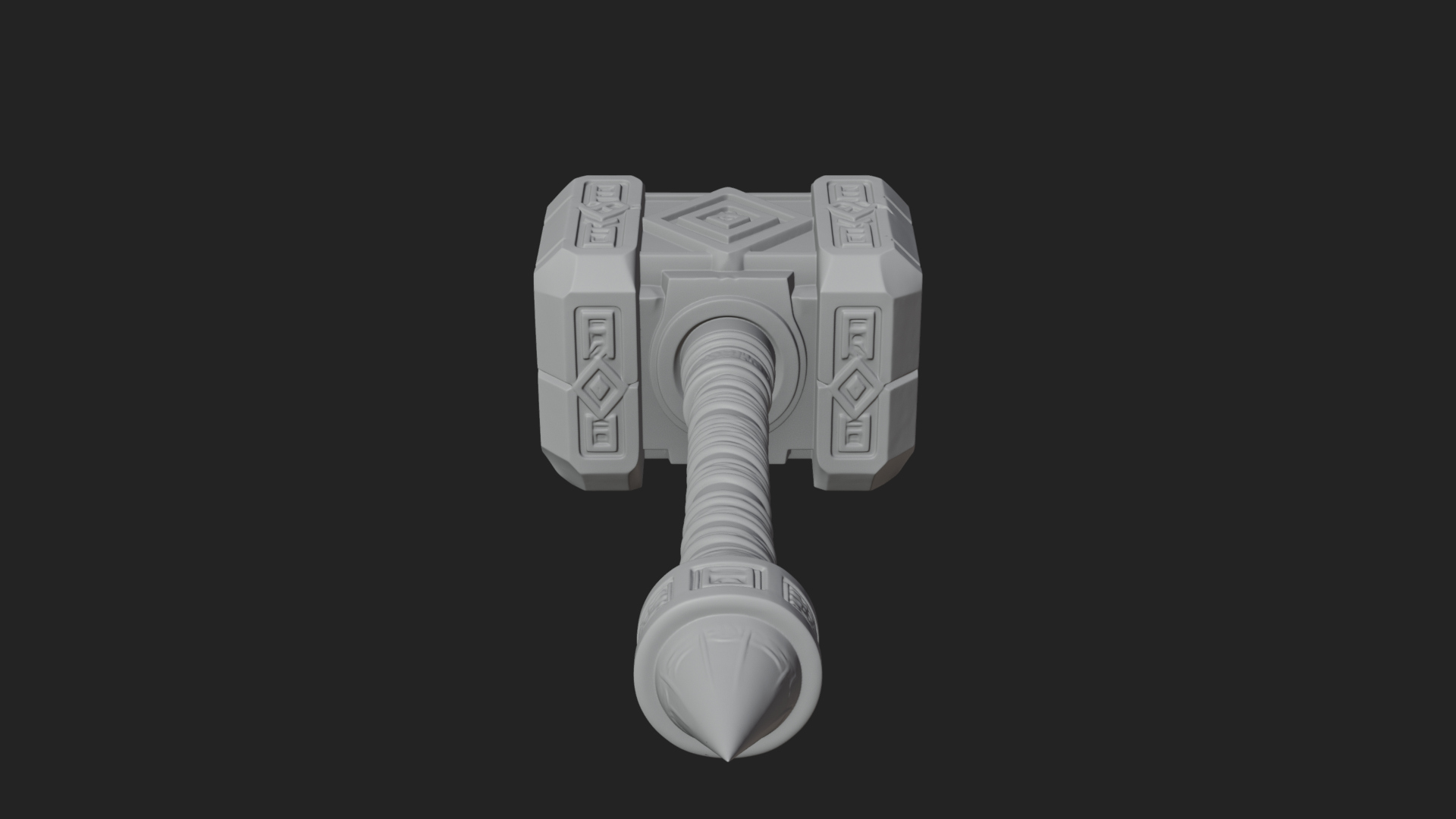 Block Head War Hammer Model Design 14 3D Print Model 3D Model