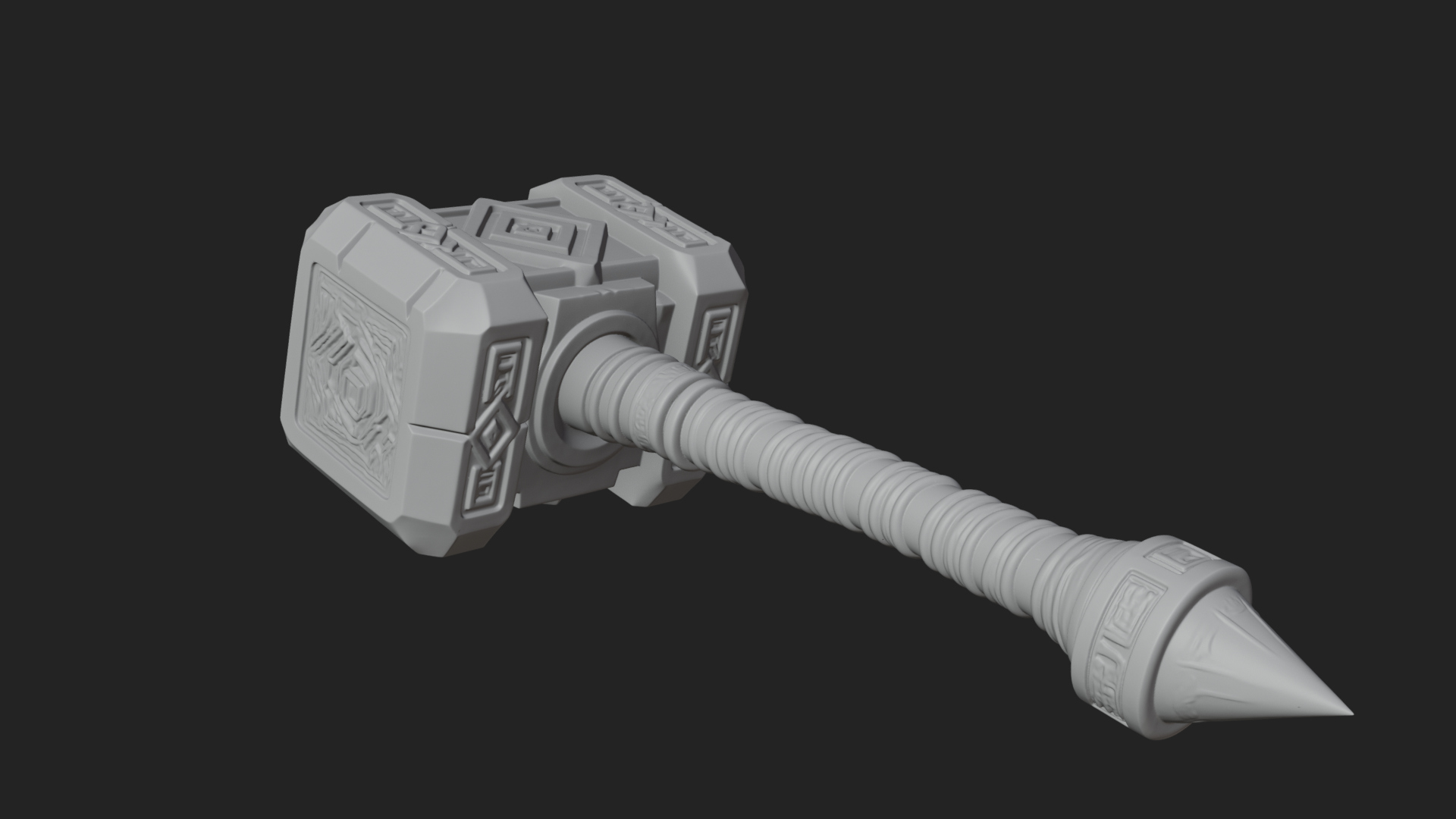 Block Head War Hammer Model Design 14 3D Print Model 3D Model