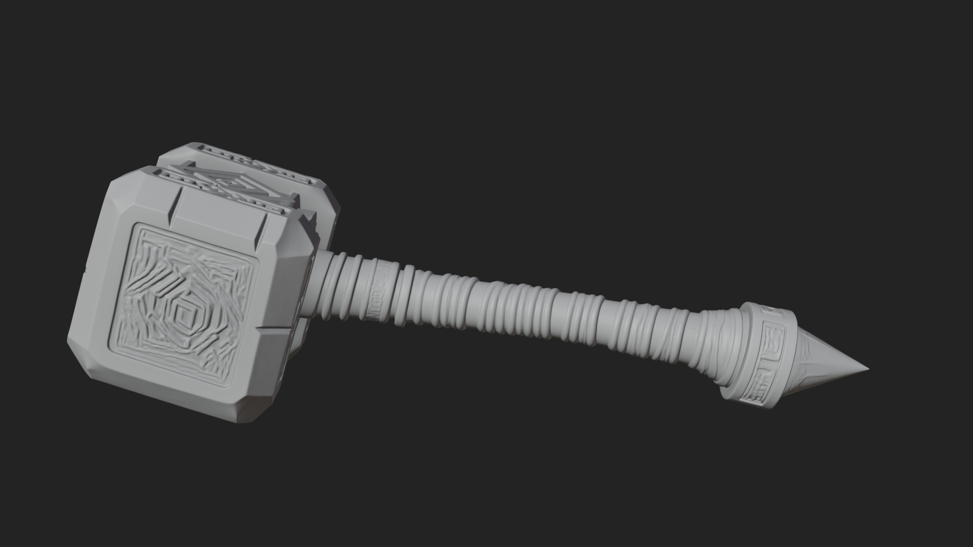 Block Head War Hammer Model Design 14 3D Print Model 3D Model