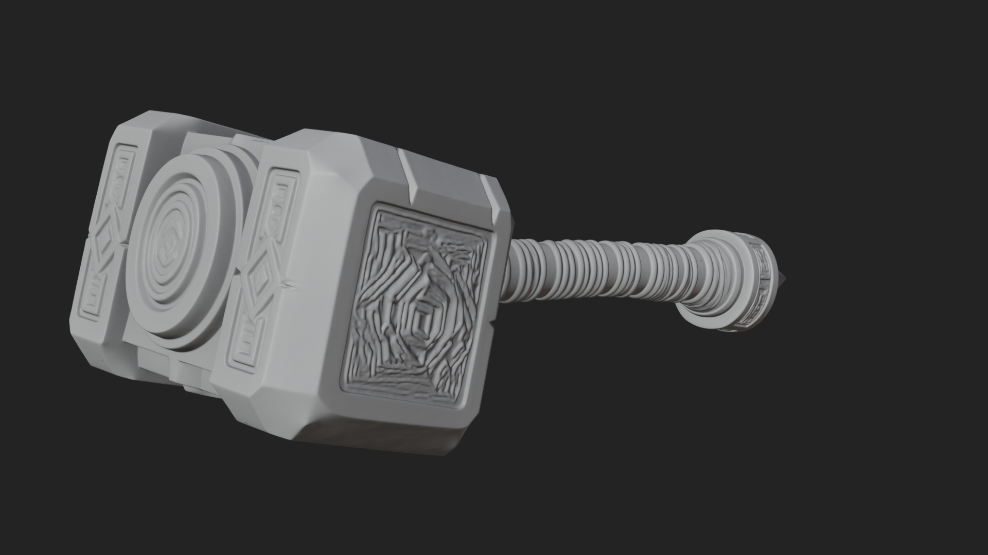 Block Head War Hammer Model Design 14 3D Print Model 3D Model