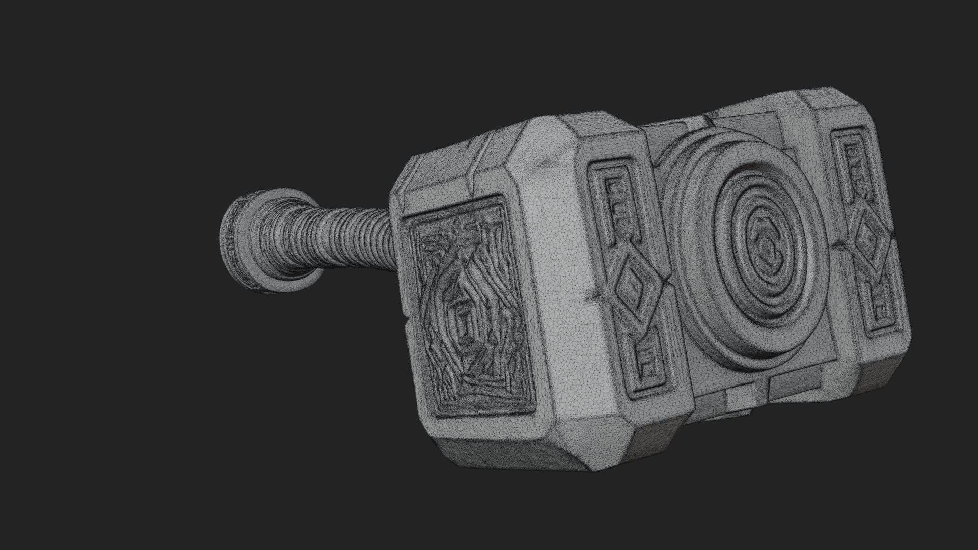 Block Head War Hammer Model Design 14 3D Print Model 3D Model