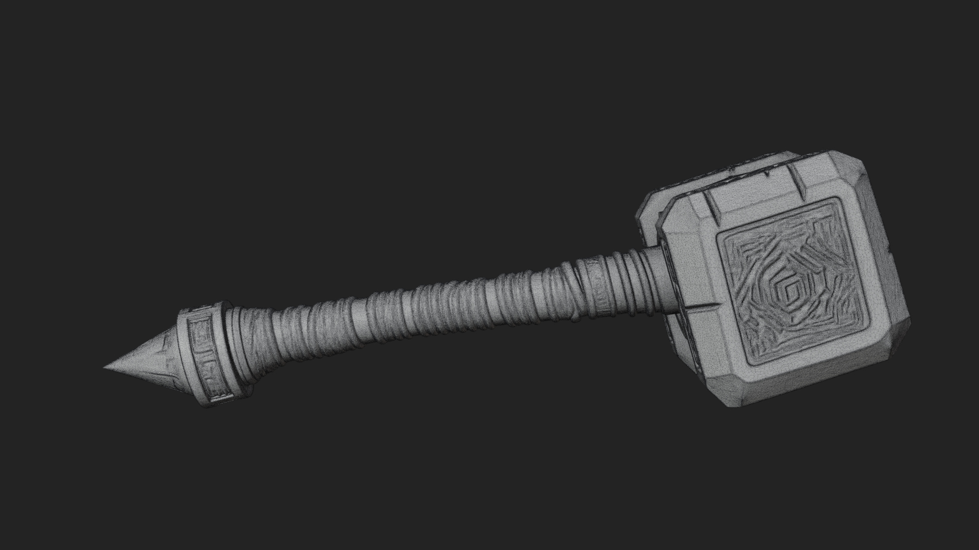 Block Head War Hammer Model Design 14 3D Print Model 3D Model