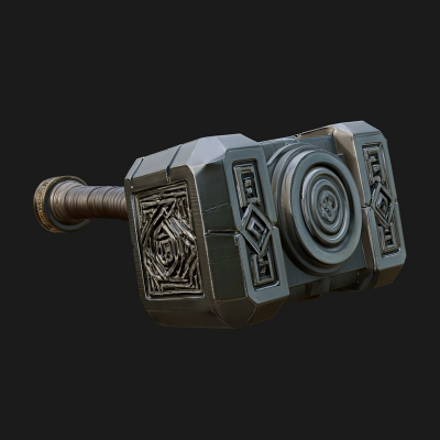 Block Head War Hammer Model Design 14 3D Print Model