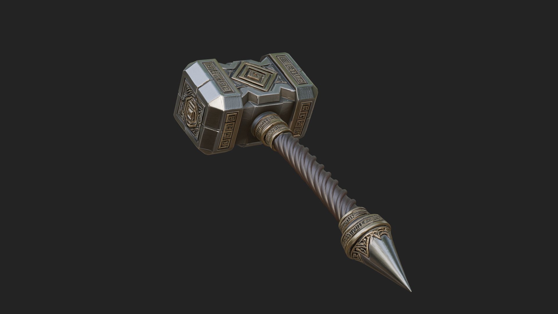Block Head War Hammer Model Design 15 3D Print Model 3D Model