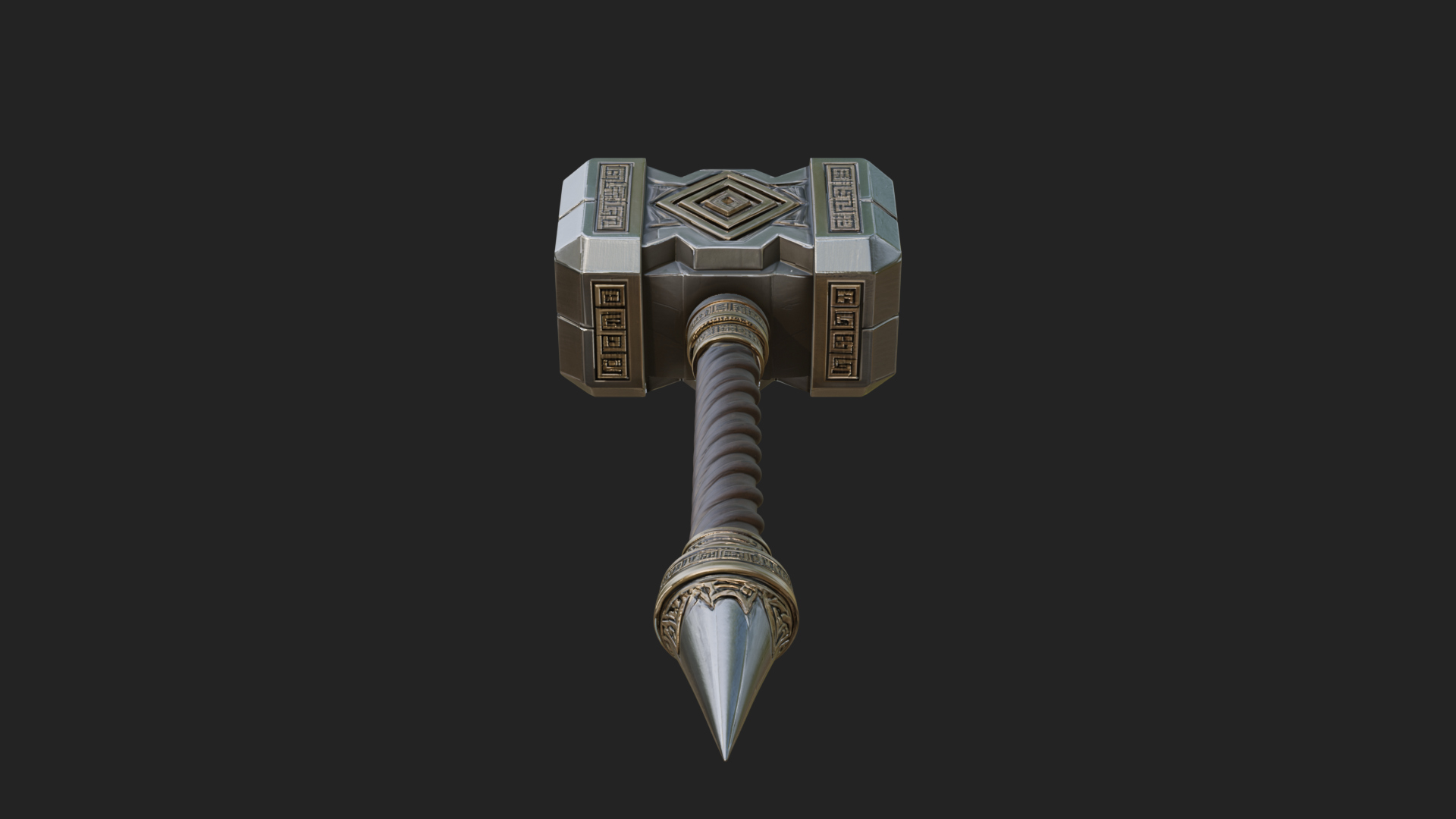 Block Head War Hammer Model Design 15 3D Print Model 3D Model