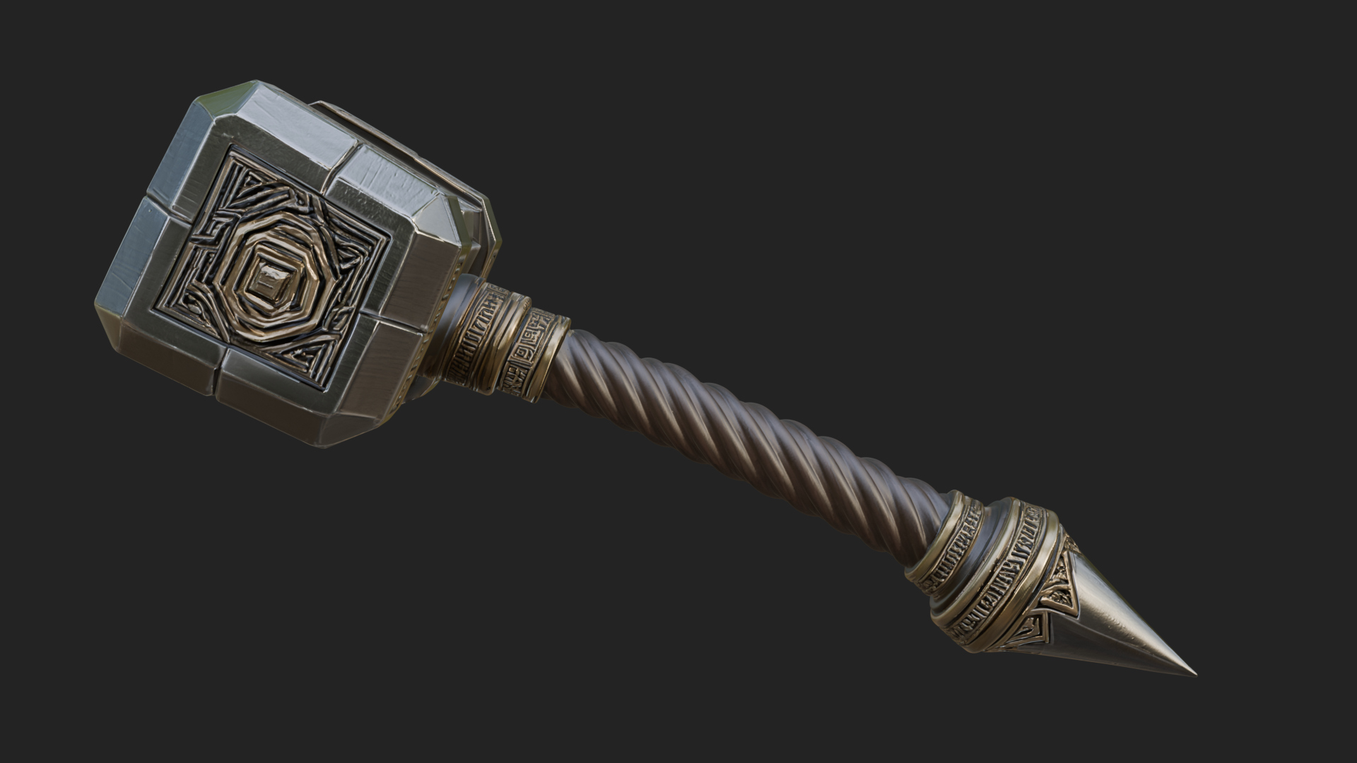 Block Head War Hammer Model Design 15 3D Print Model 3D Model