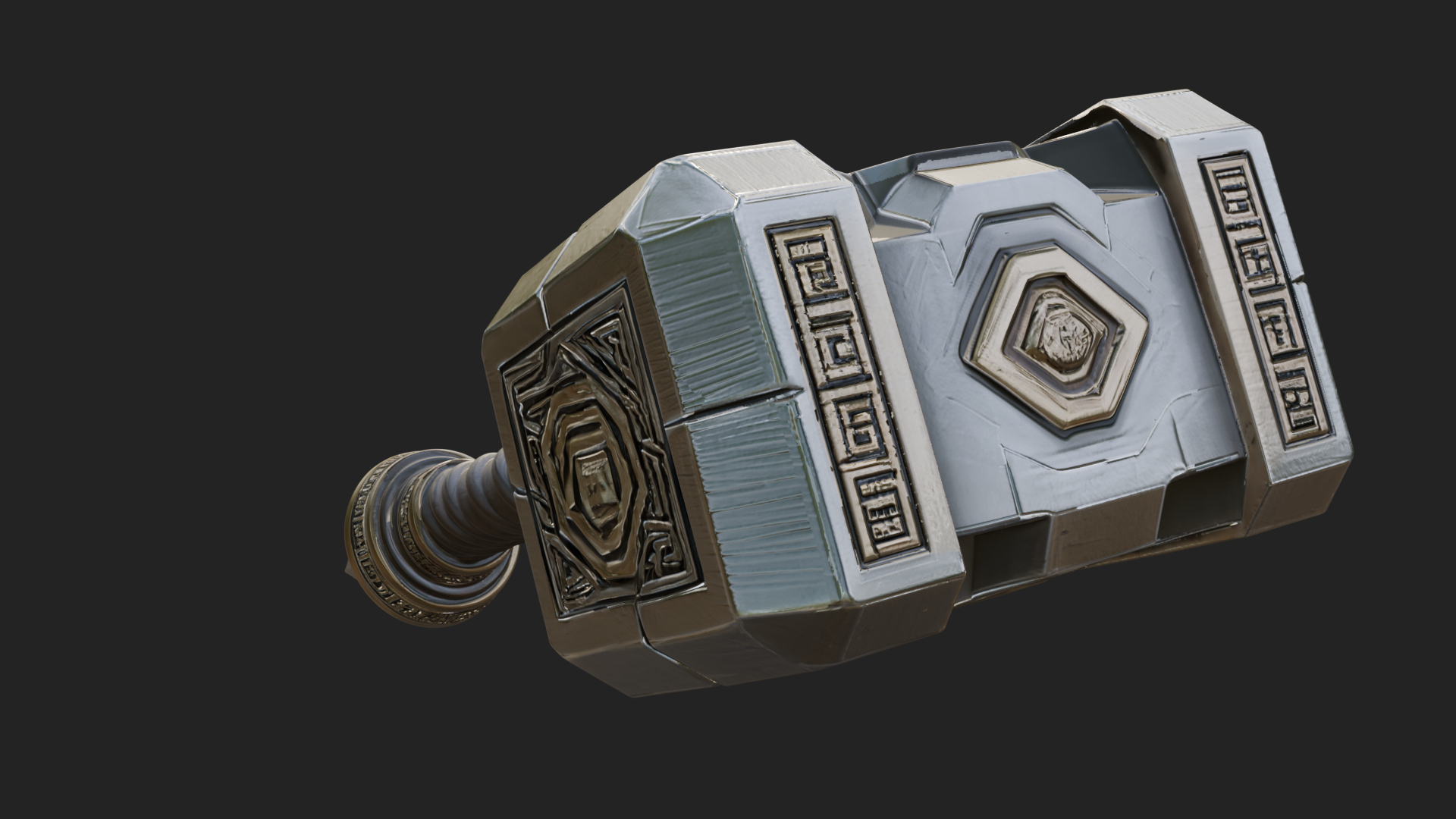 Block Head War Hammer Model Design 15 3D Print Model 3D Model