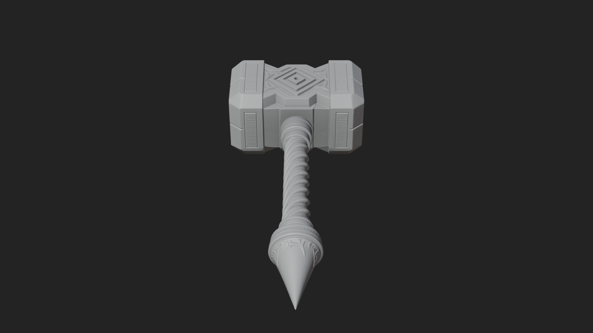 Block Head War Hammer Model Design 15 3D Print Model 3D Model