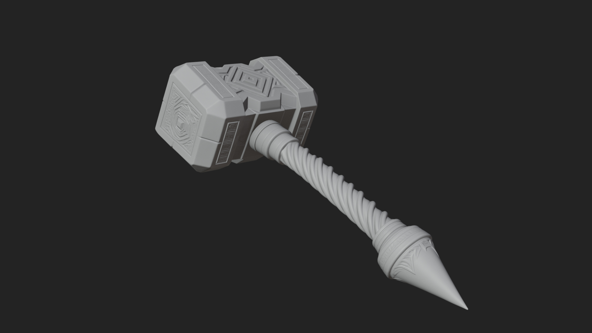 Block Head War Hammer Model Design 15 3D Print Model 3D Model