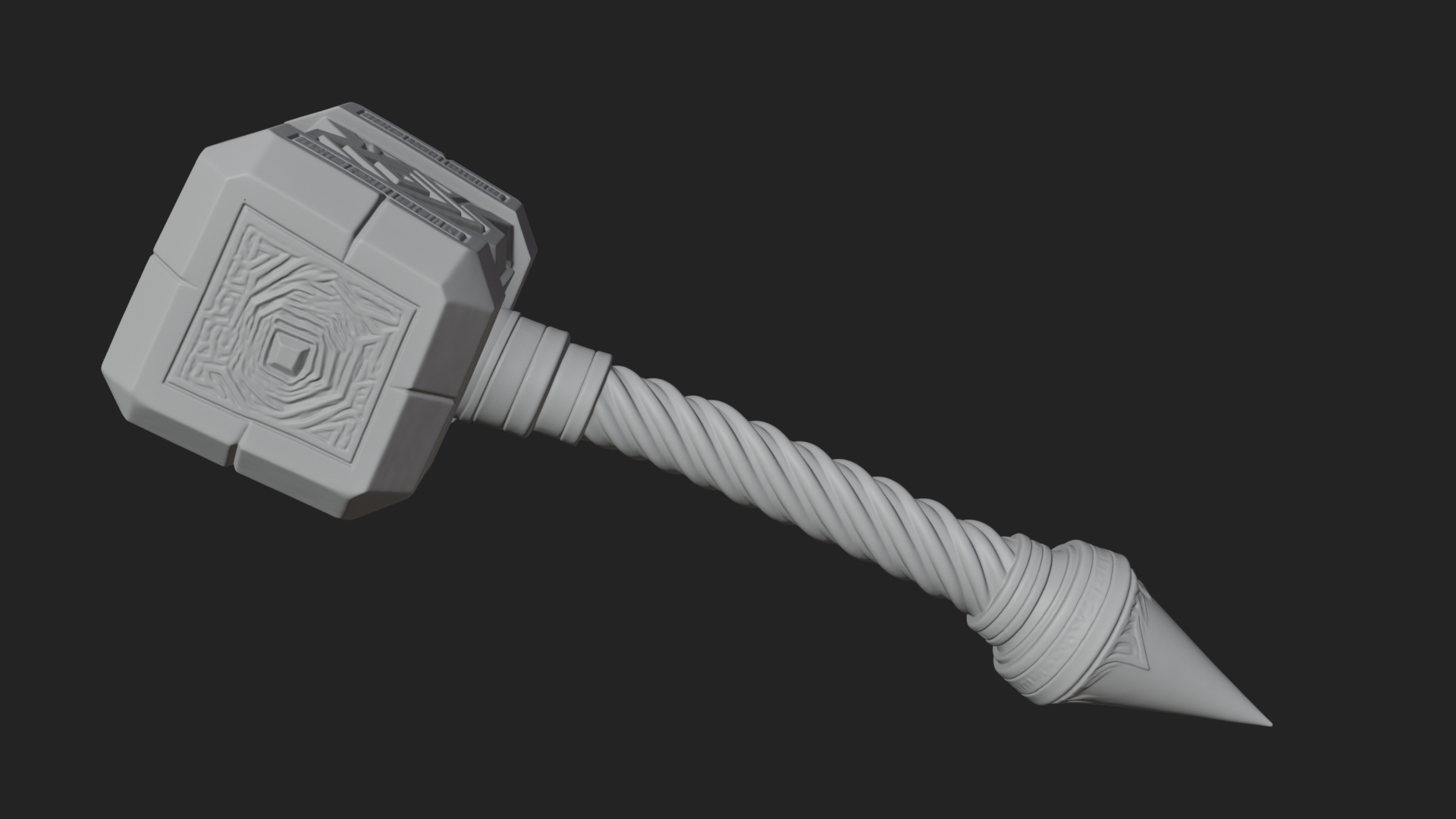 Block Head War Hammer Model Design 15 3D Print Model 3D Model