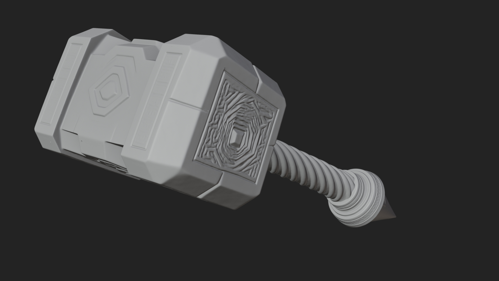 Block Head War Hammer Model Design 15 3D Print Model 3D Model