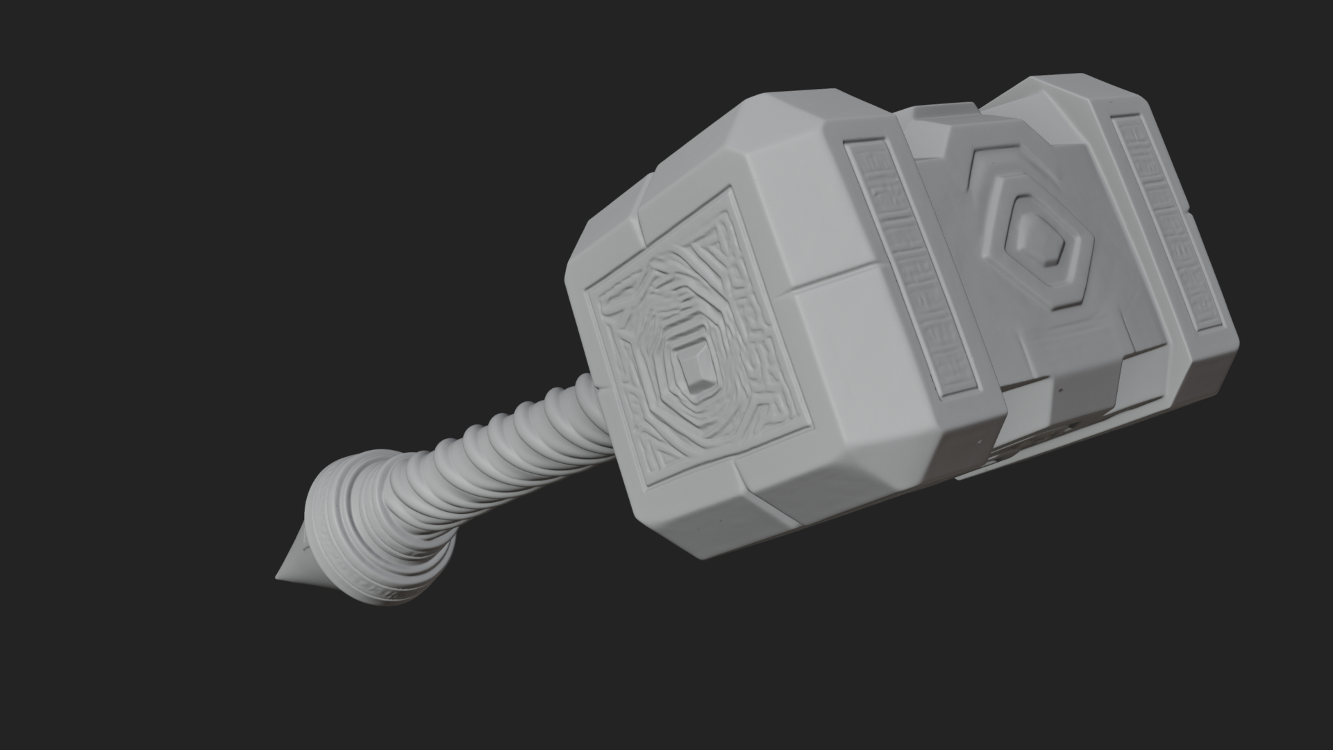 Block Head War Hammer Model Design 15 3D Print Model 3D Model