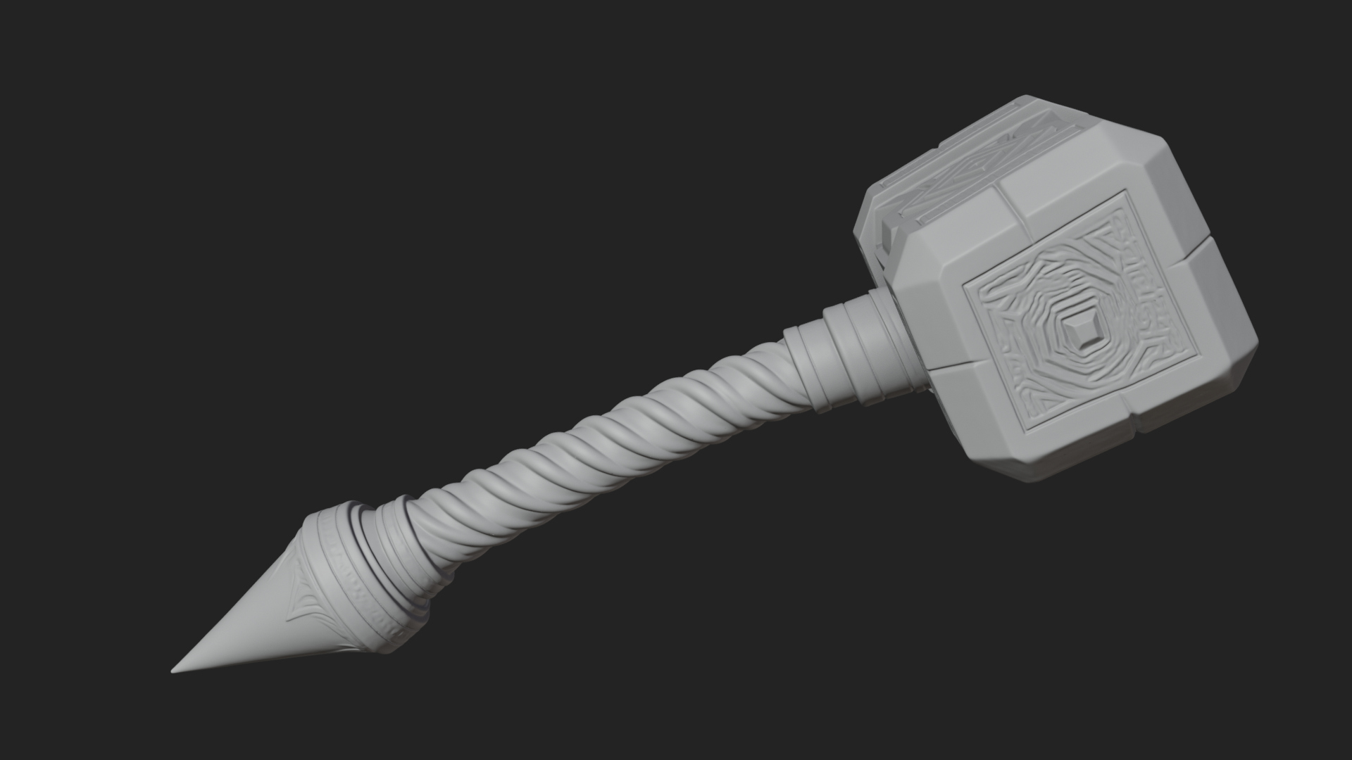 Block Head War Hammer Model Design 15 3D Print Model 3D Model
