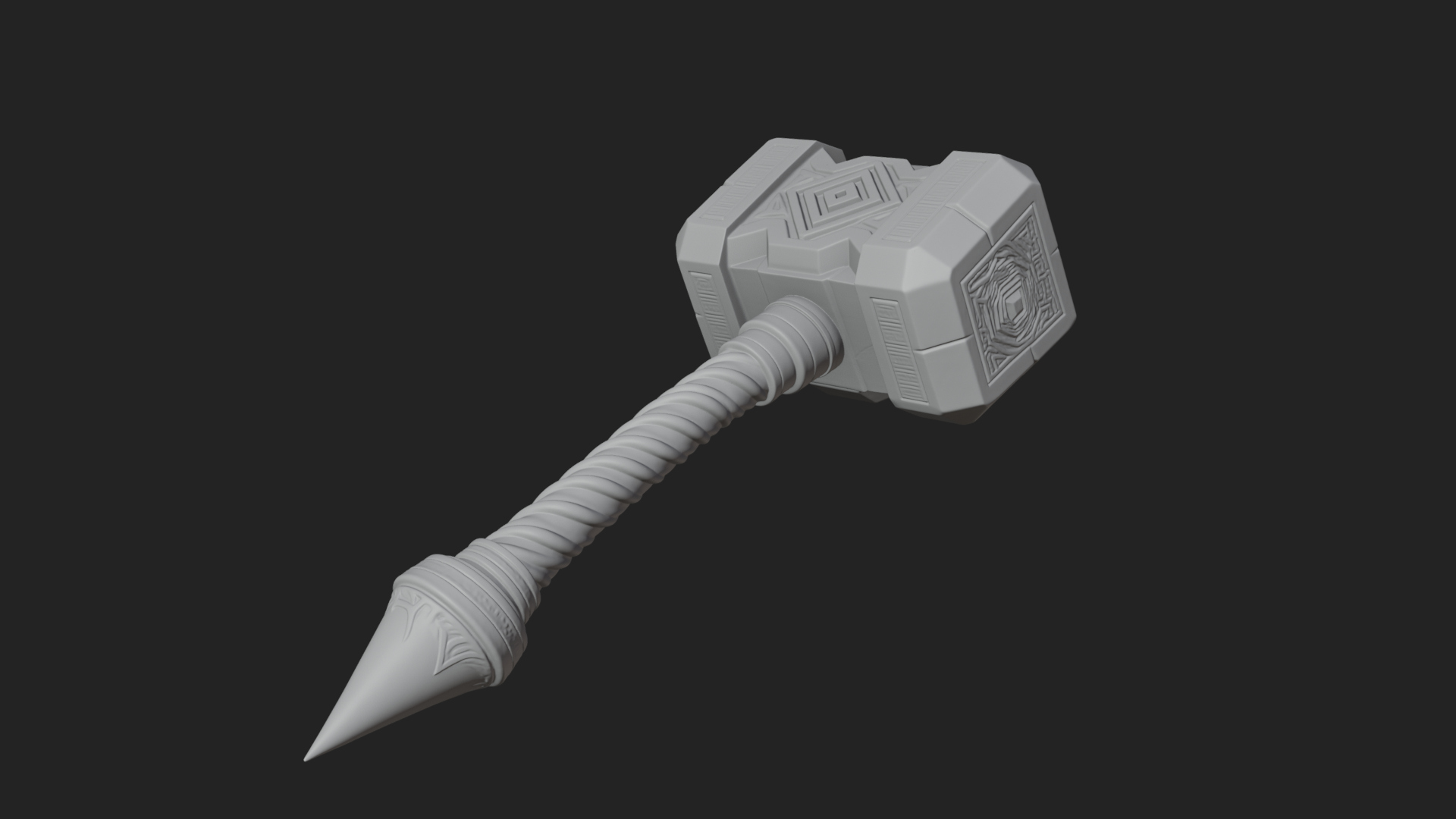 Block Head War Hammer Model Design 15 3D Print Model 3D Model