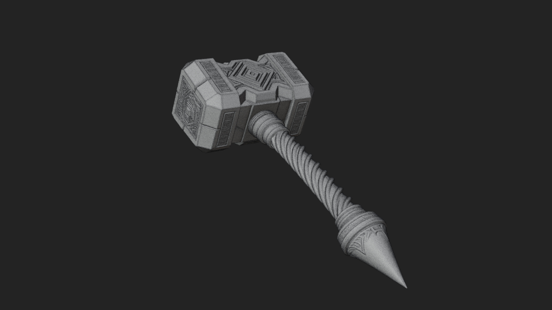 Block Head War Hammer Model Design 15 3D Print Model 3D Model