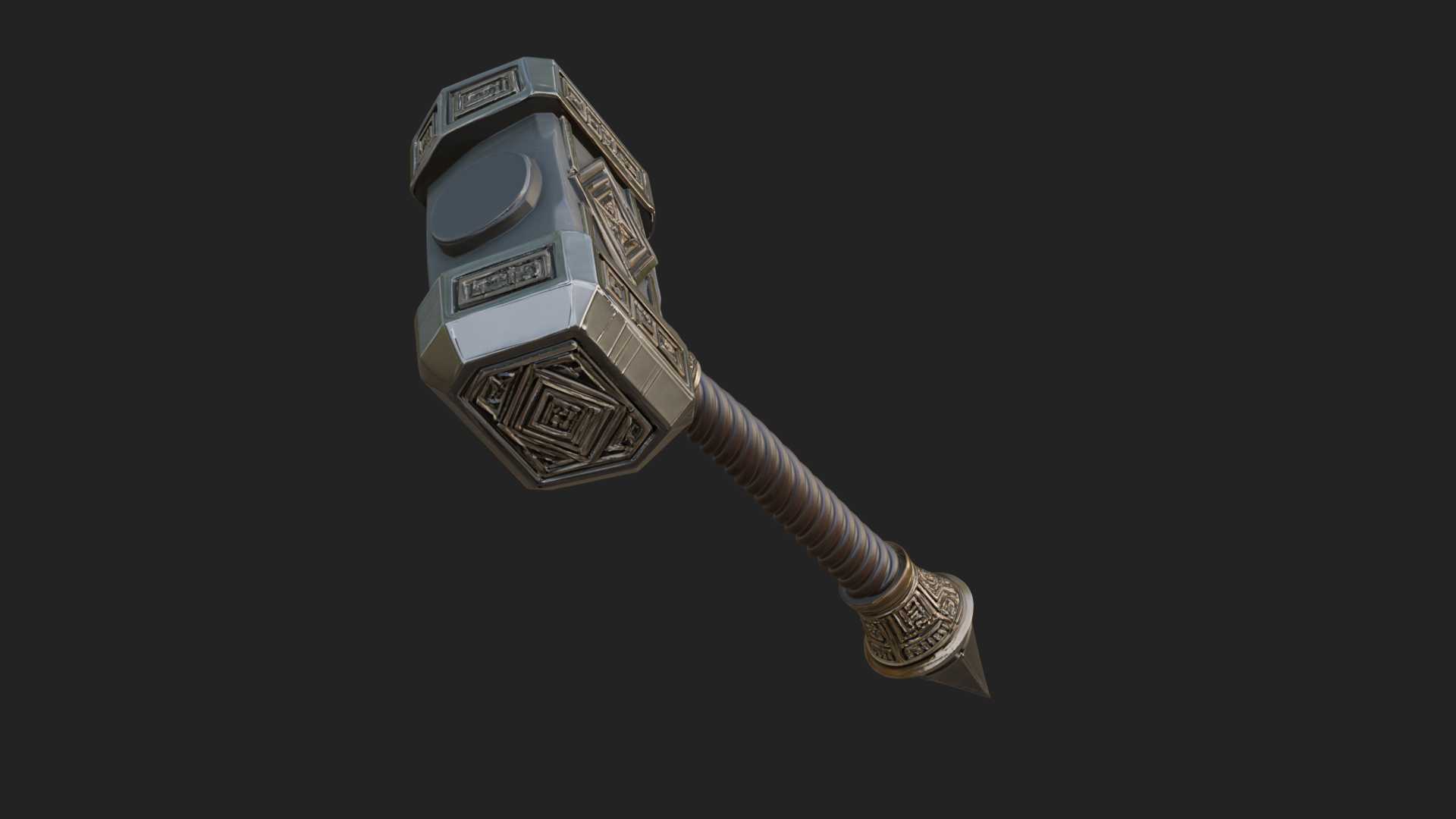 Block Head War Hammer Model Design 16 3D Print Model 3D Model