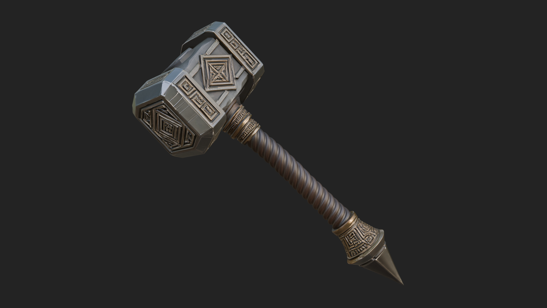 Block Head War Hammer Model Design 16 3D Print Model 3D Model
