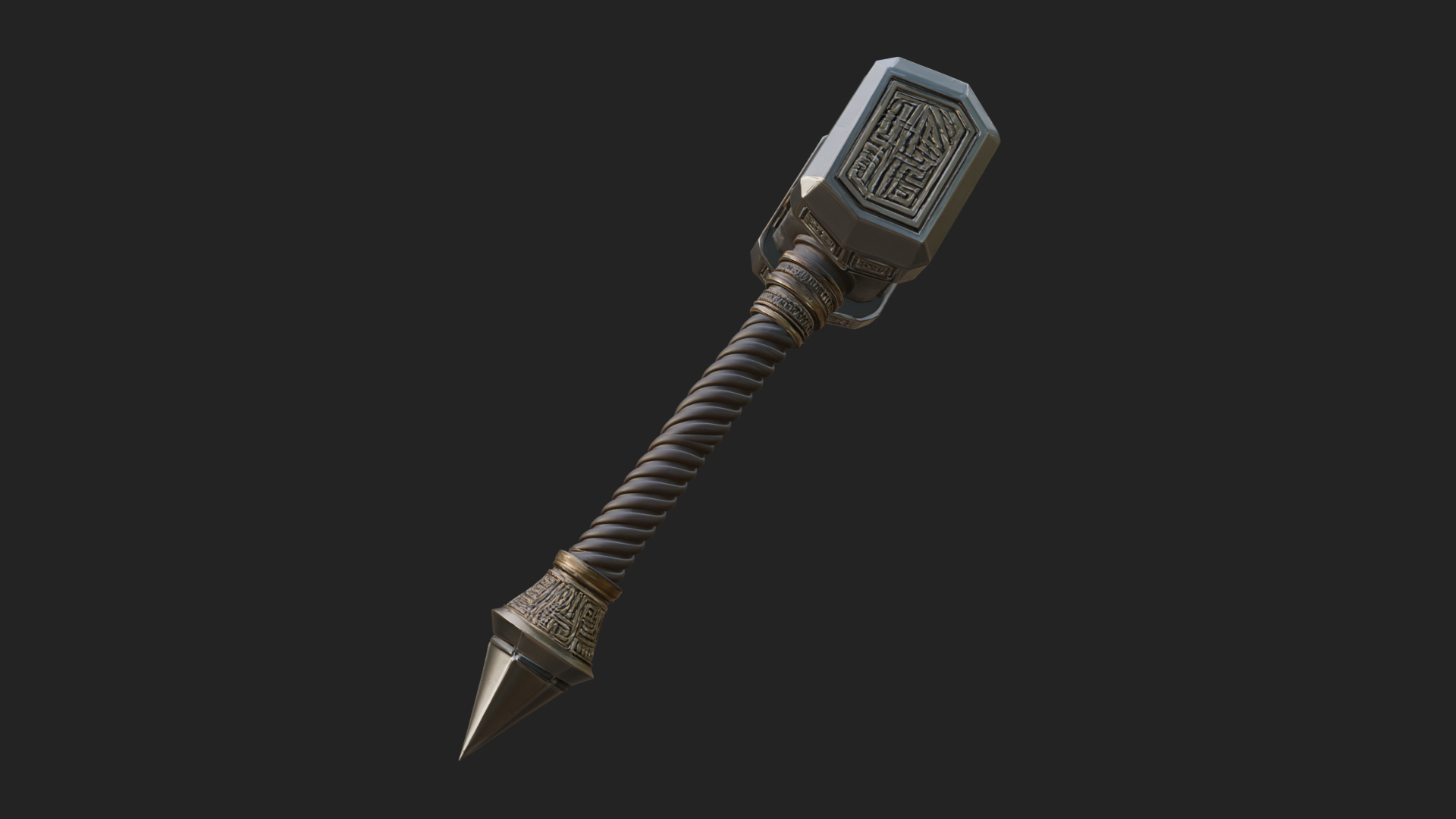 Block Head War Hammer Model Design 16 3D Print Model 3D Model
