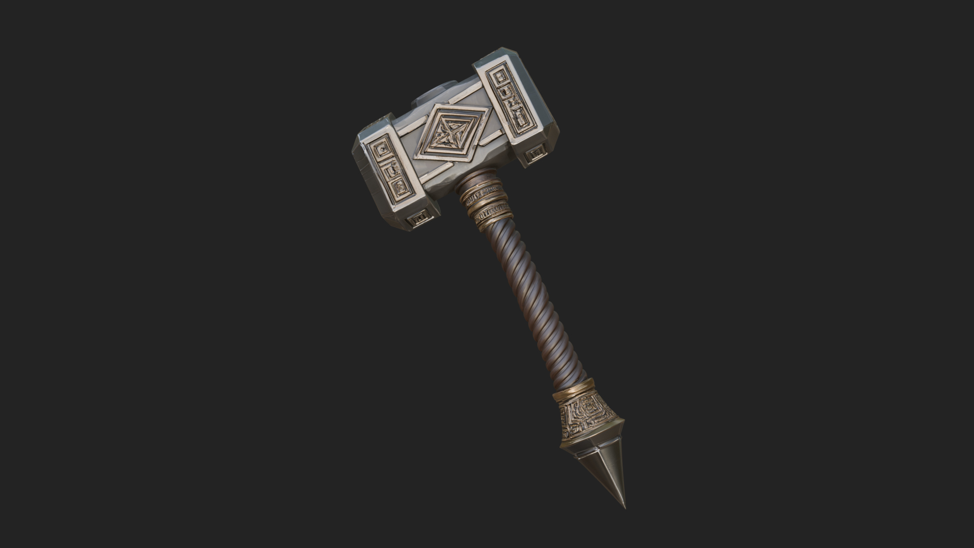 Block Head War Hammer Model Design 16 3D Print Model 3D Model
