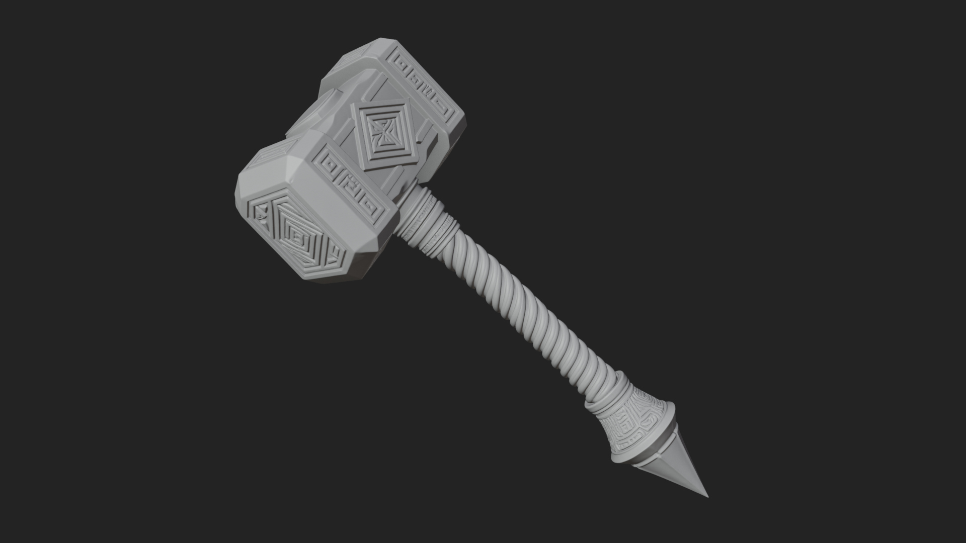 Block Head War Hammer Model Design 16 3D Print Model 3D Model