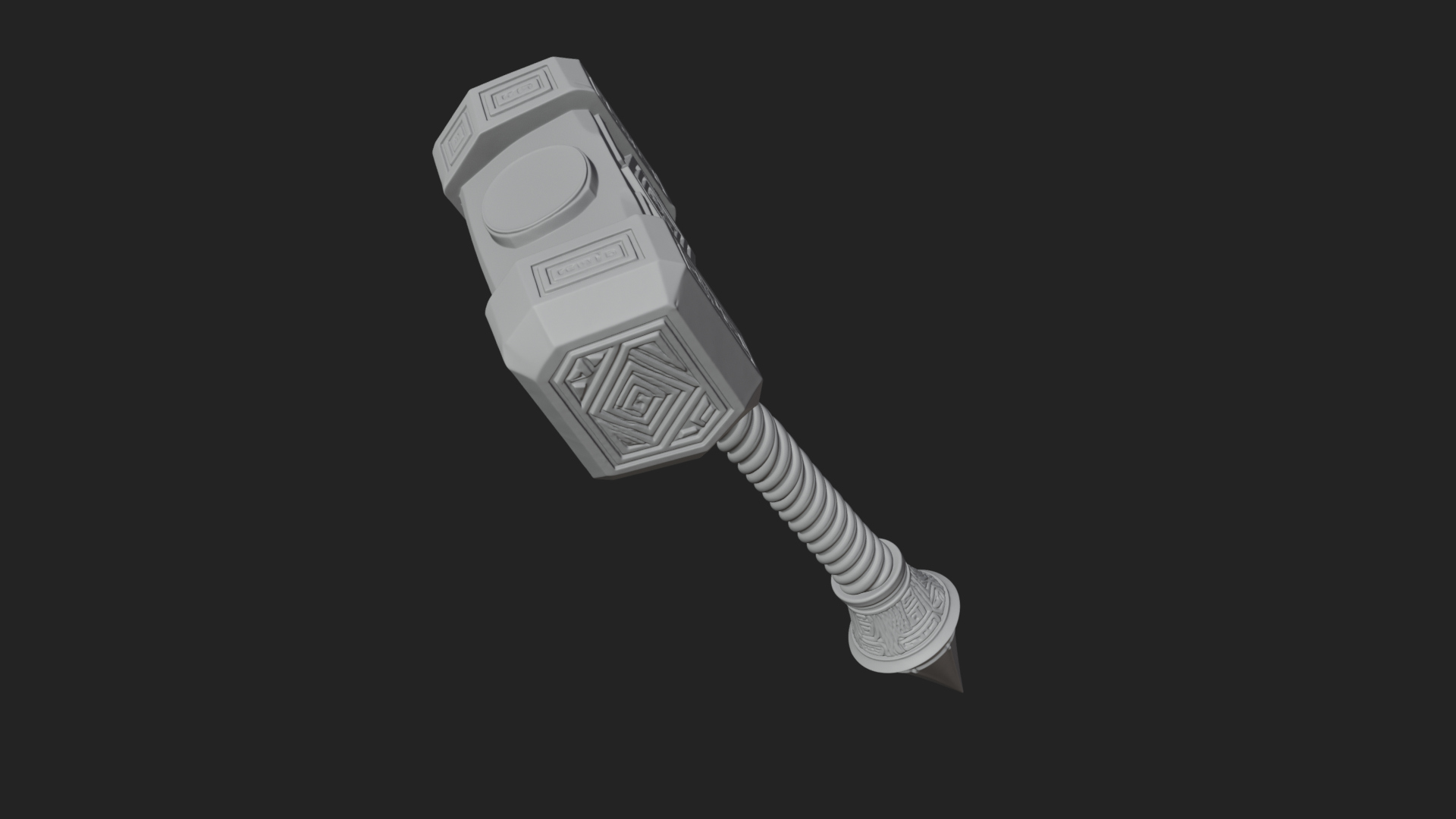 Block Head War Hammer Model Design 16 3D Print Model 3D Model